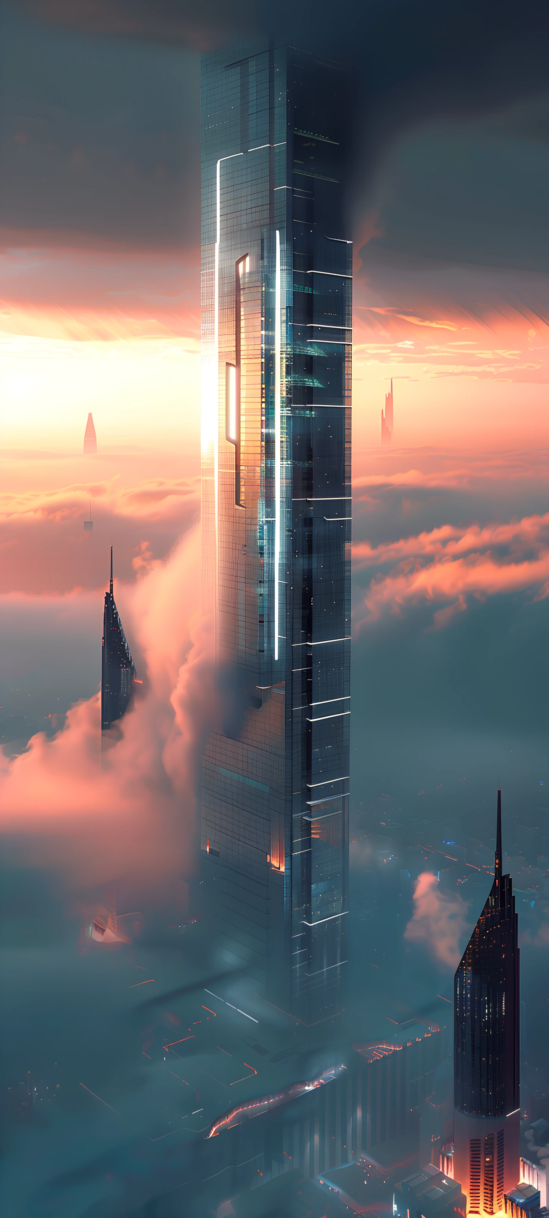 futuristic architecture wallpaper — scenery, cloud, sky, building (free 4K phone download)