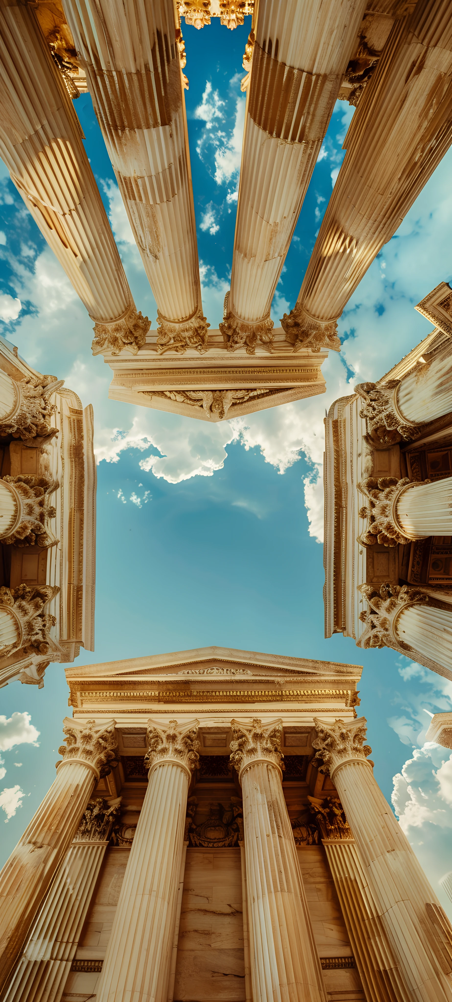 elegant architecture wallpaper — pillar, sky, cloud, scenery (free 4K phone download)