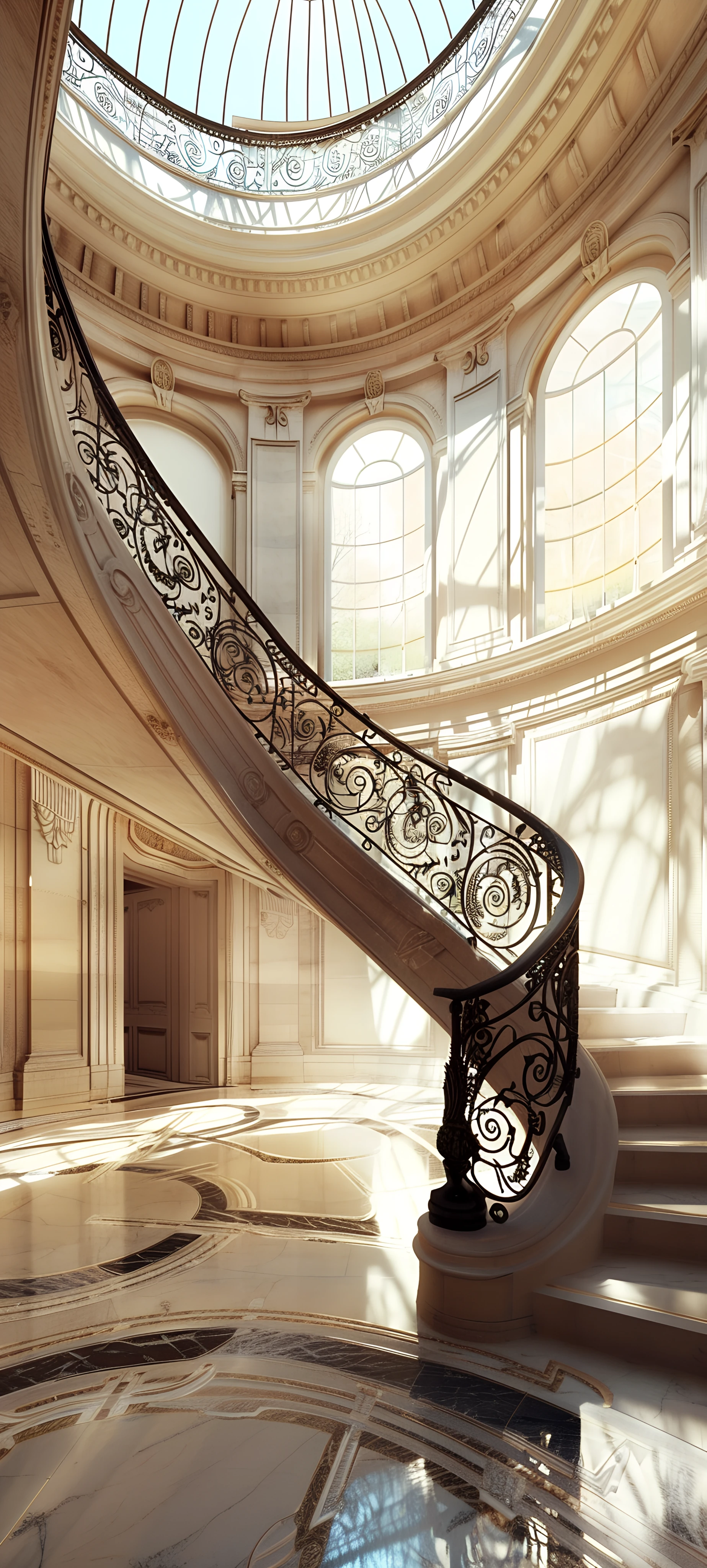 gothic architecture wallpaper — scenery, stairs, arch, window (free 4K phone download)