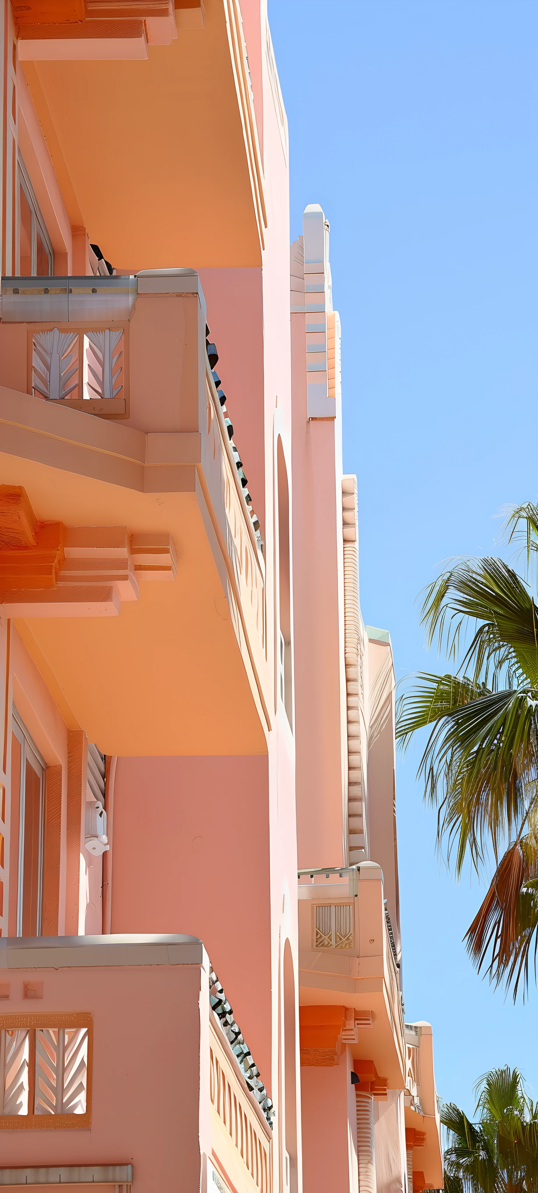 pastel architecture wallpaper — building, tree, sky, scenery (free 4K phone download)