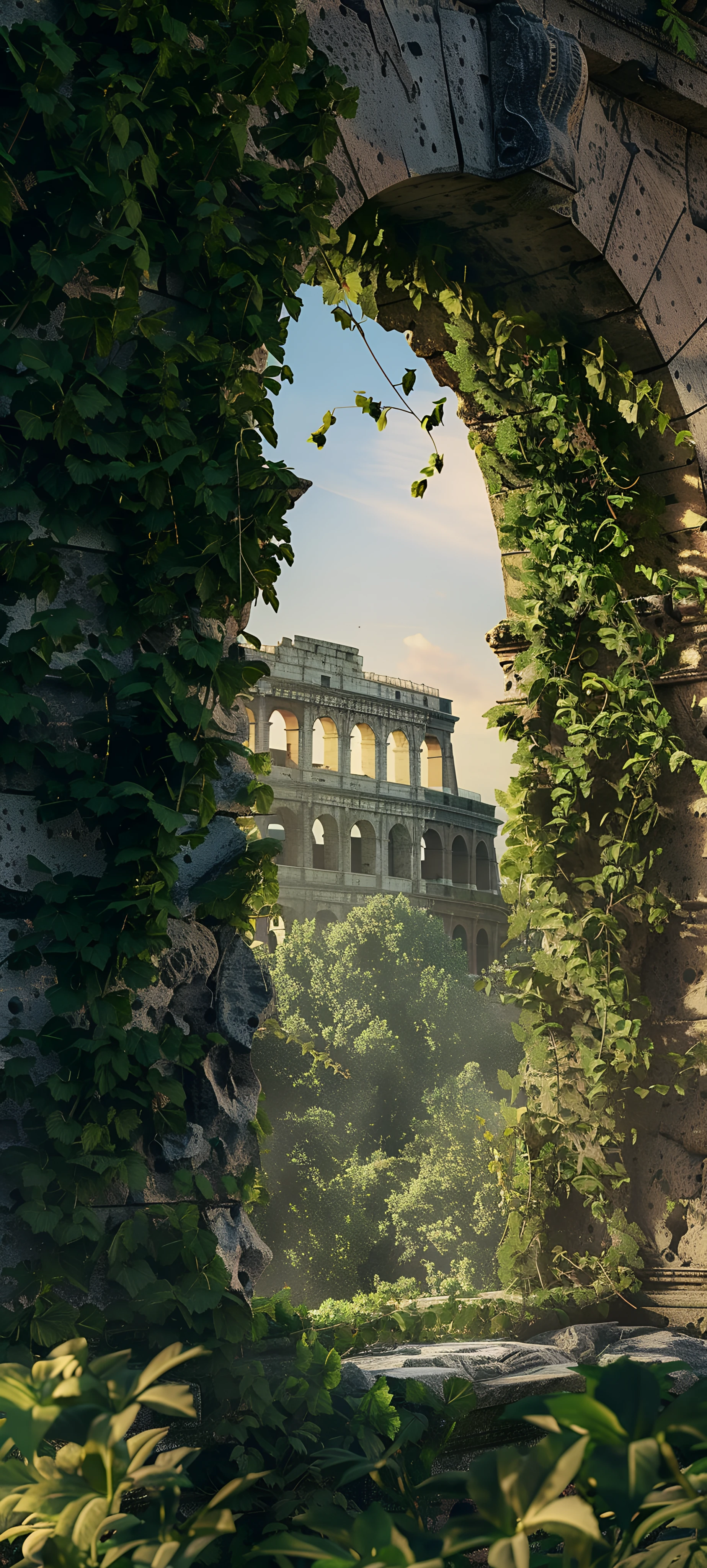 epic architecture wallpaper — scenery, plant, sky, ruins (free 4K phone download)