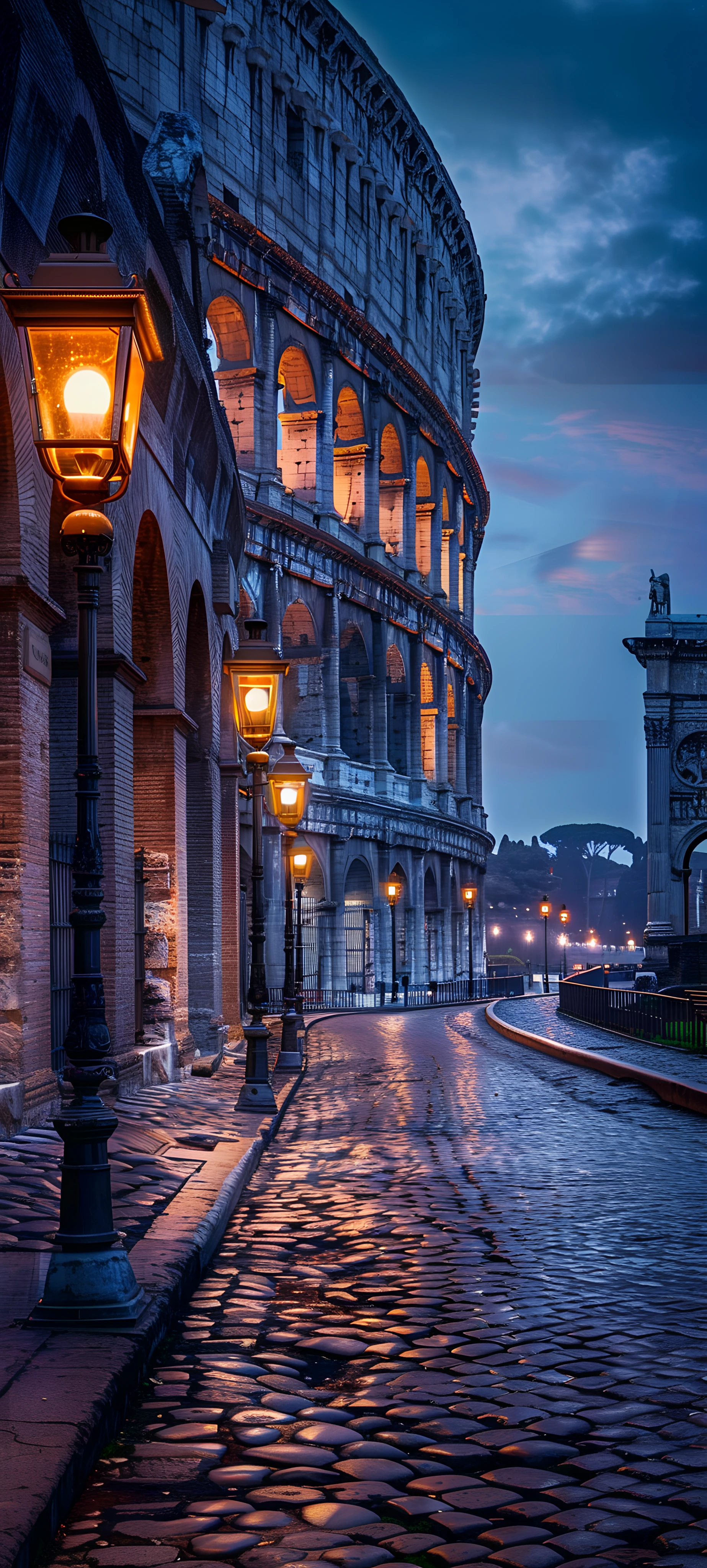 romantic architecture wallpaper — scenery, lamppost, sky, building (free 4K phone download)