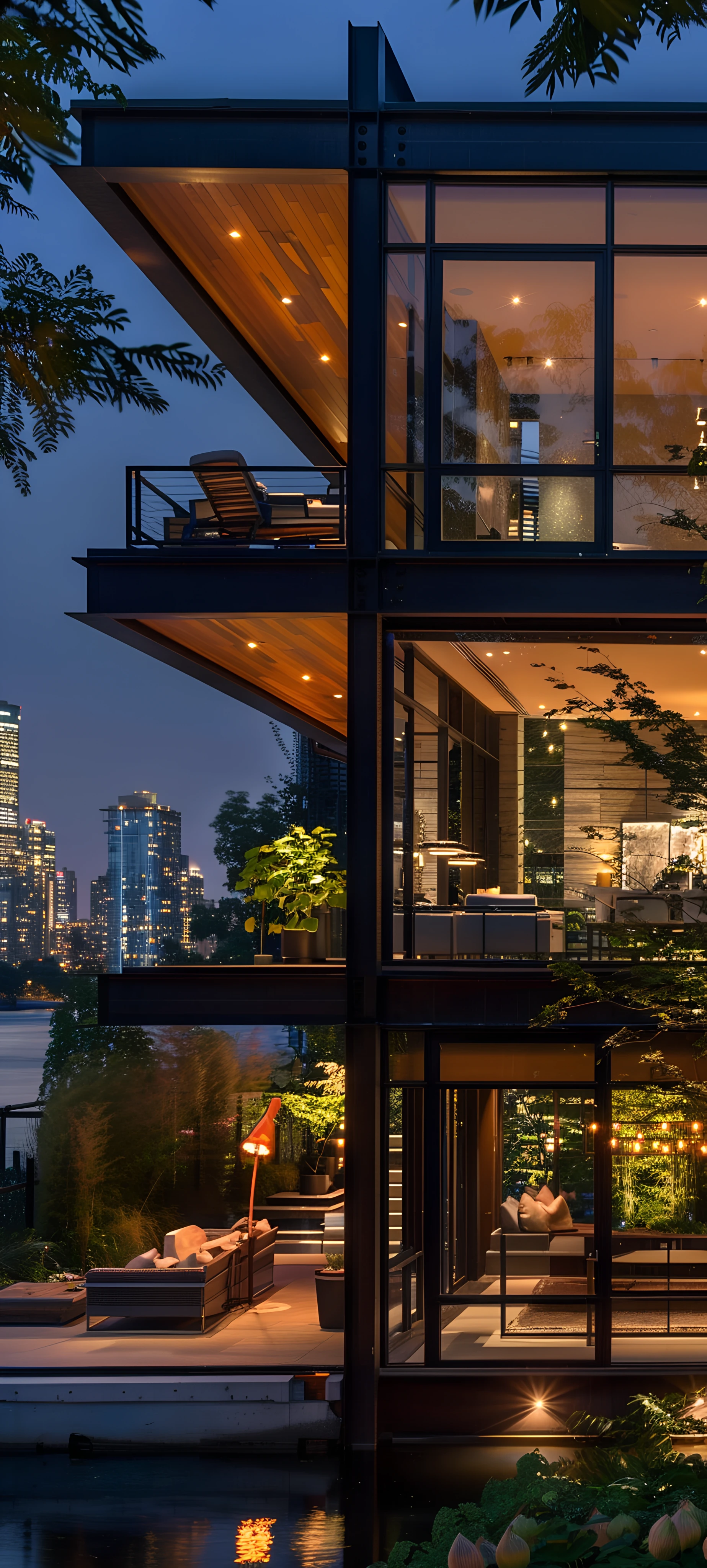 cozy architecture wallpaper — scenery, building, tree, window (free 4K phone download)