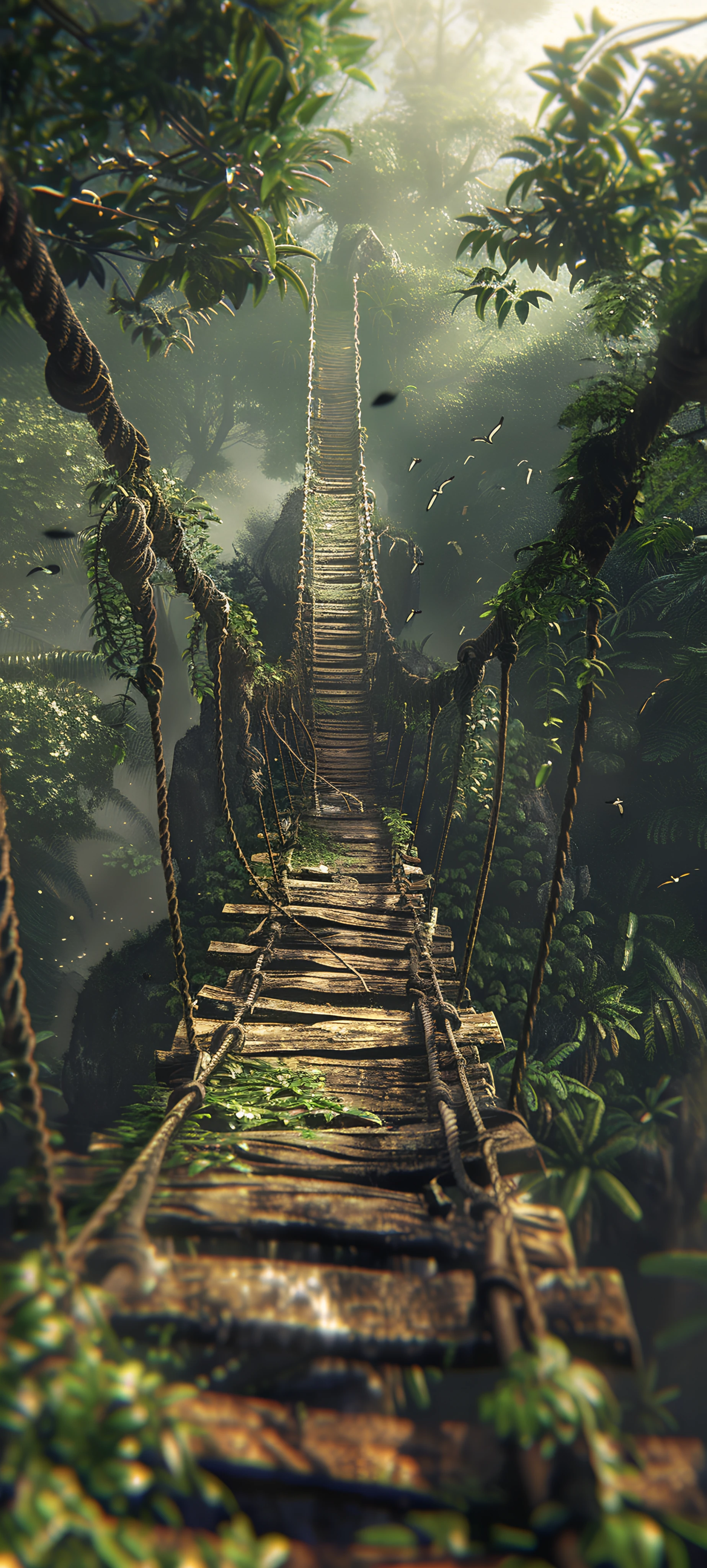 serene architecture wallpaper — scenery, stairs, tree, plant (free 4K phone download)