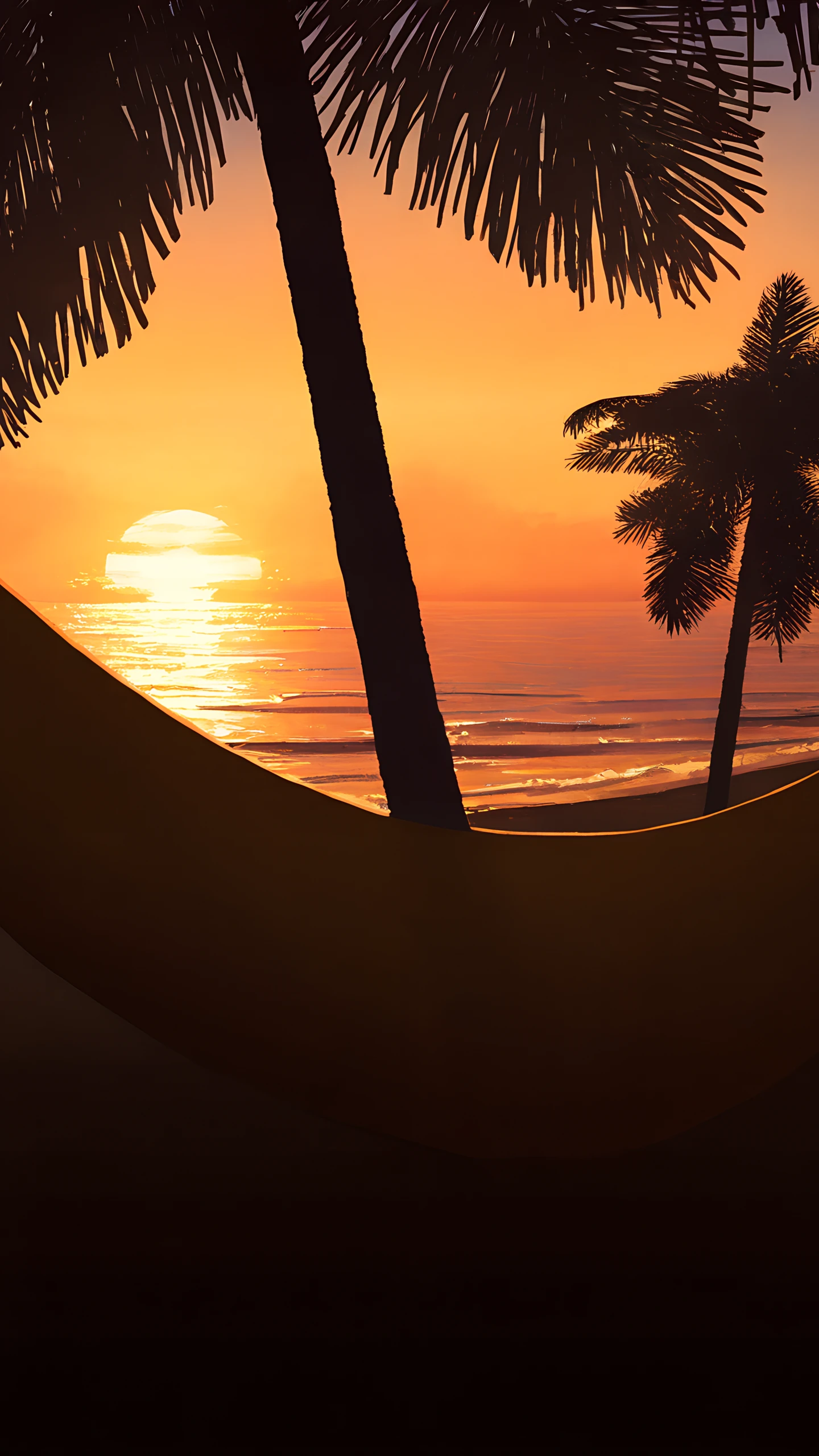 Anime Wallpaper Beach Hammock Sunset 1440×2560 anime wallpaper