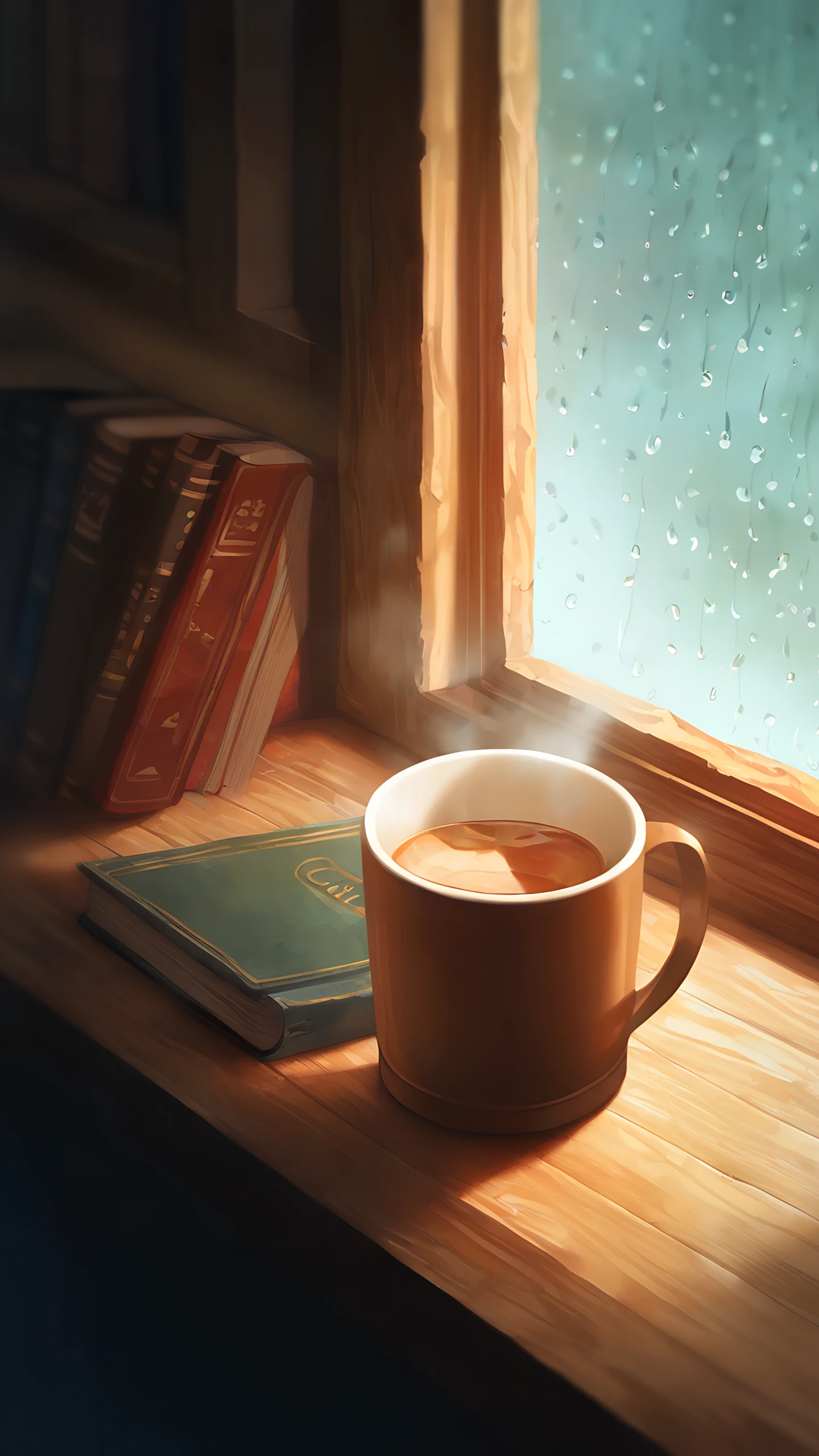 Anime Wallpaper Tea Rainy Window 1440×2560 anime wallpaper