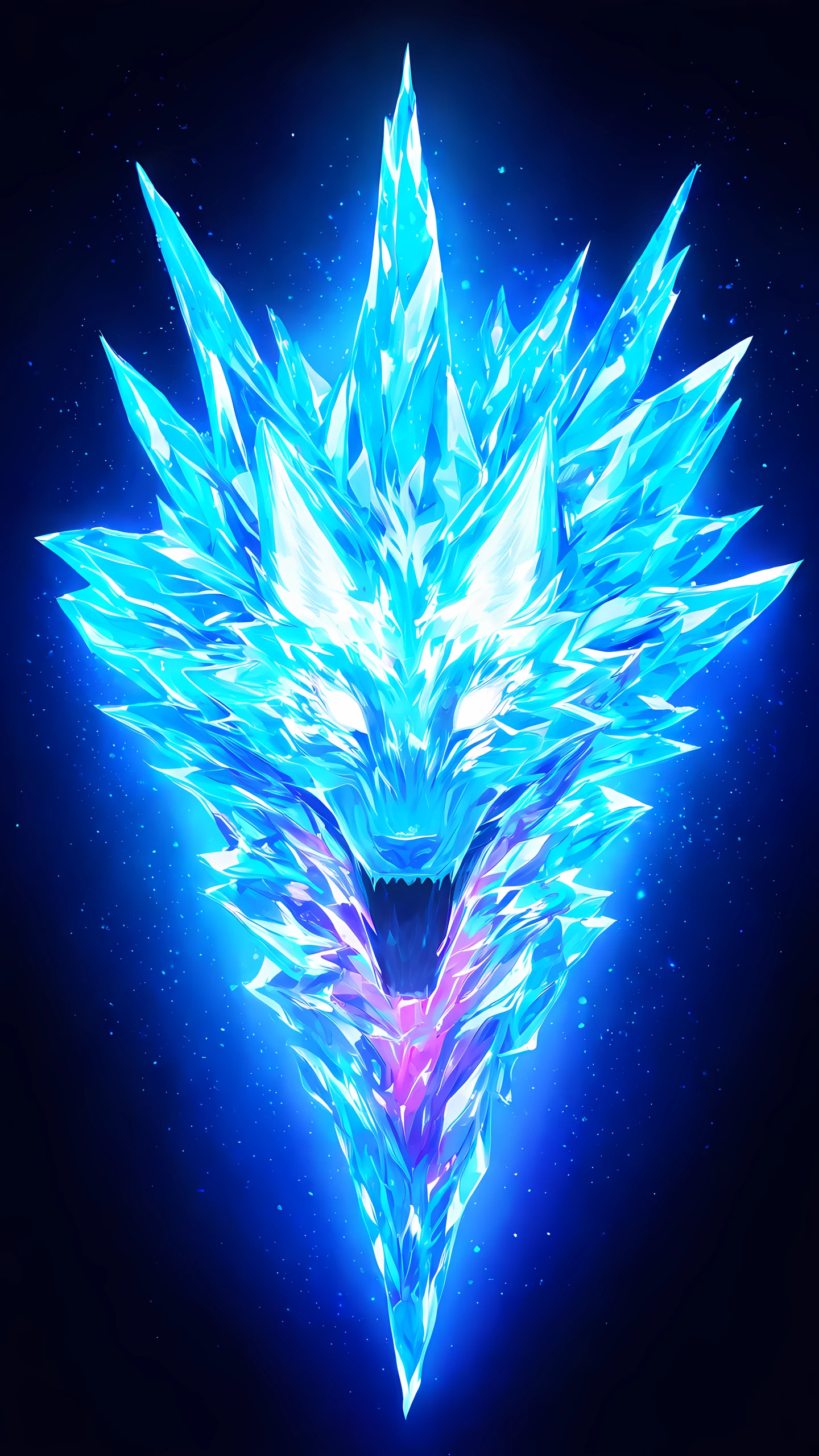Anime Wallpaper Crystal Wolf 1440×2560 anime wallpaper