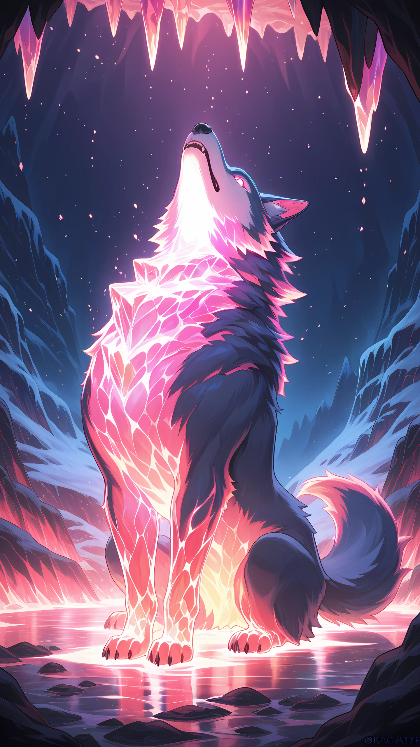 Anime Wallpaper Crystal Wolf 1440×2560 anime wallpaper
