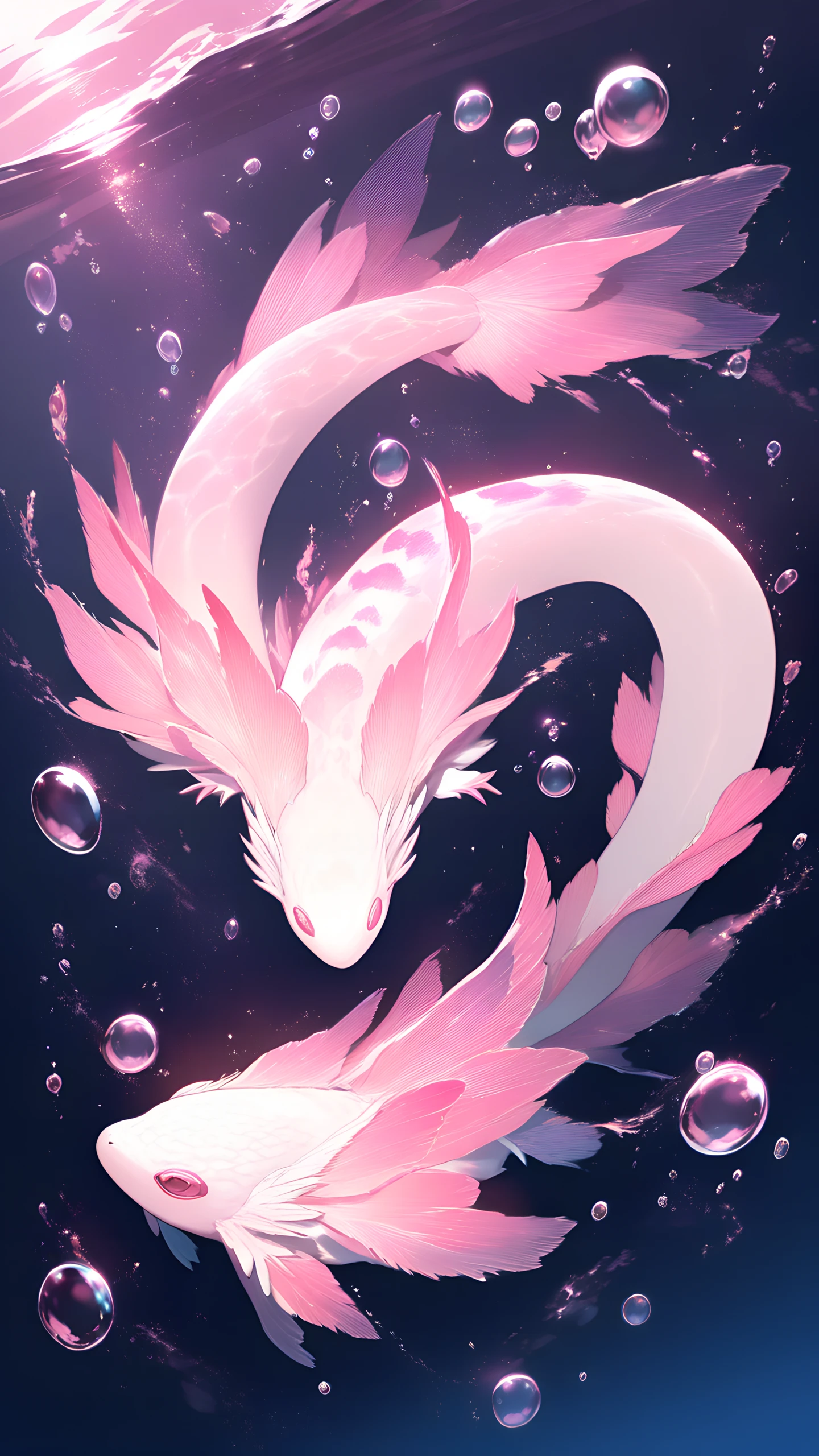 Anime Wallpaper Glowing Axolotl 1440×2560 anime wallpaper