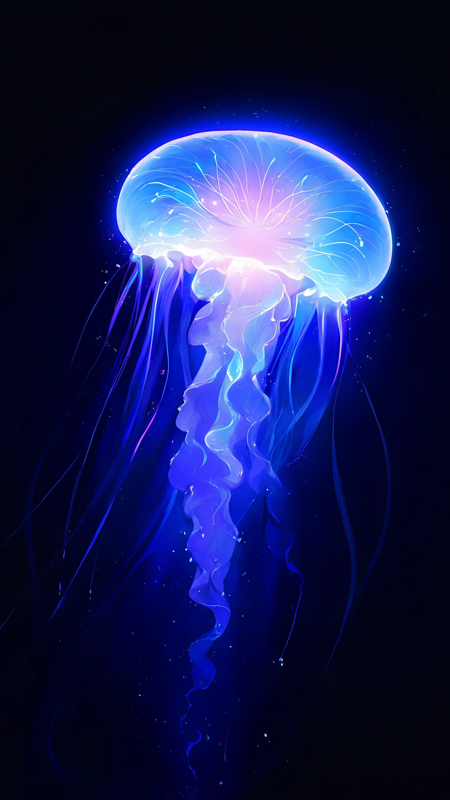 Anime Wallpaper Glowing Jellyfish 1440×2560 anime wallpaper