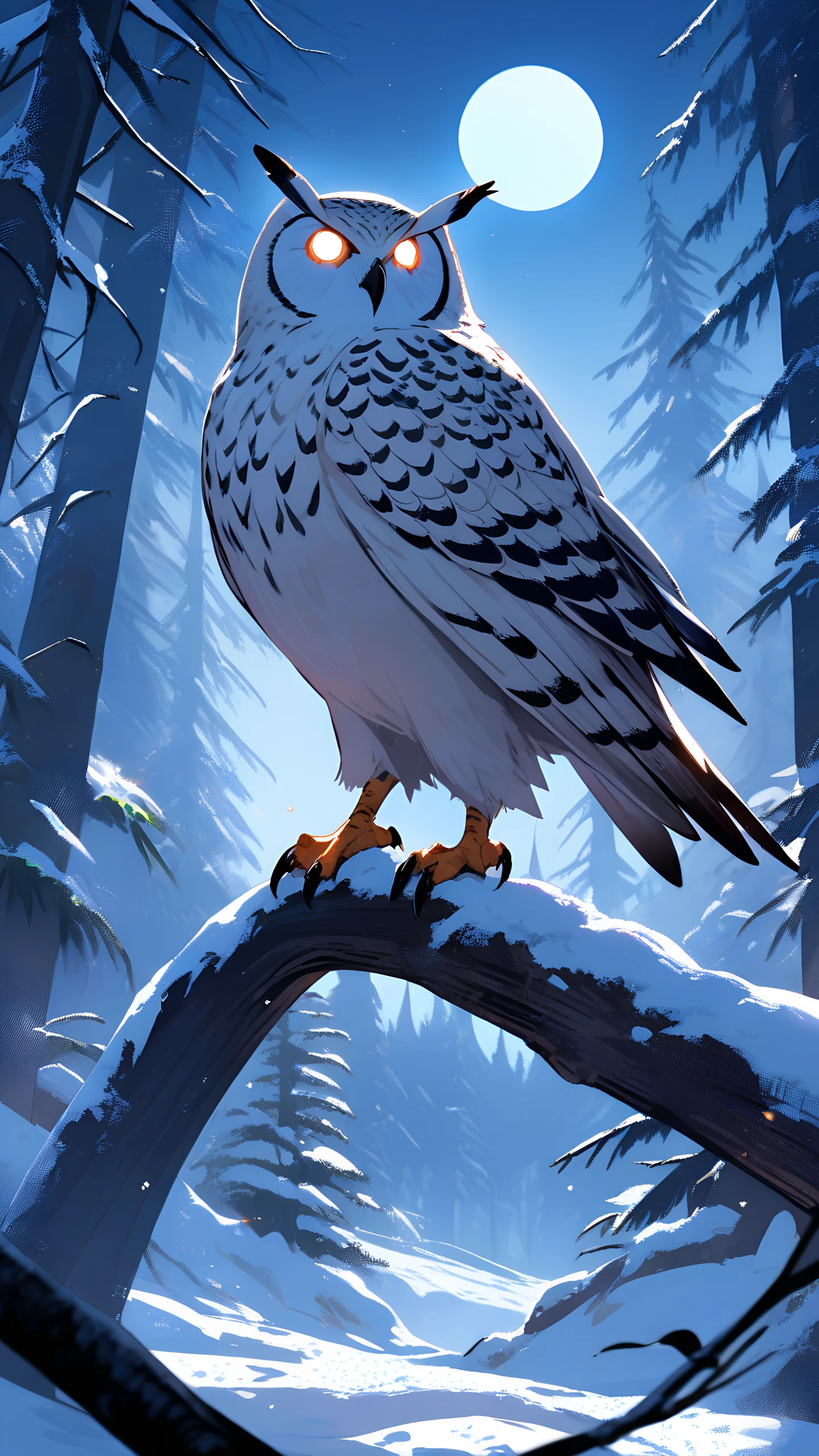 Anime Wallpaper Snowy Owl 1440×2560 anime wallpaper