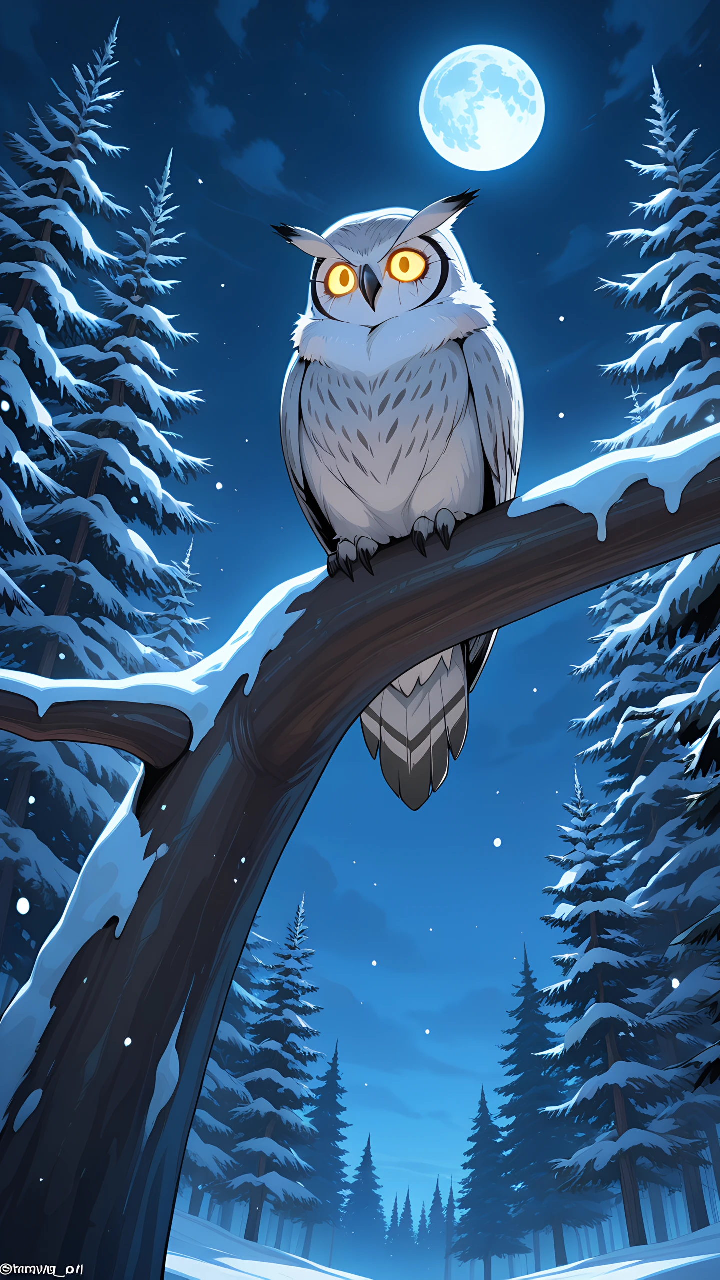 Anime Wallpaper Snowy Owl 1440×2560 anime wallpaper