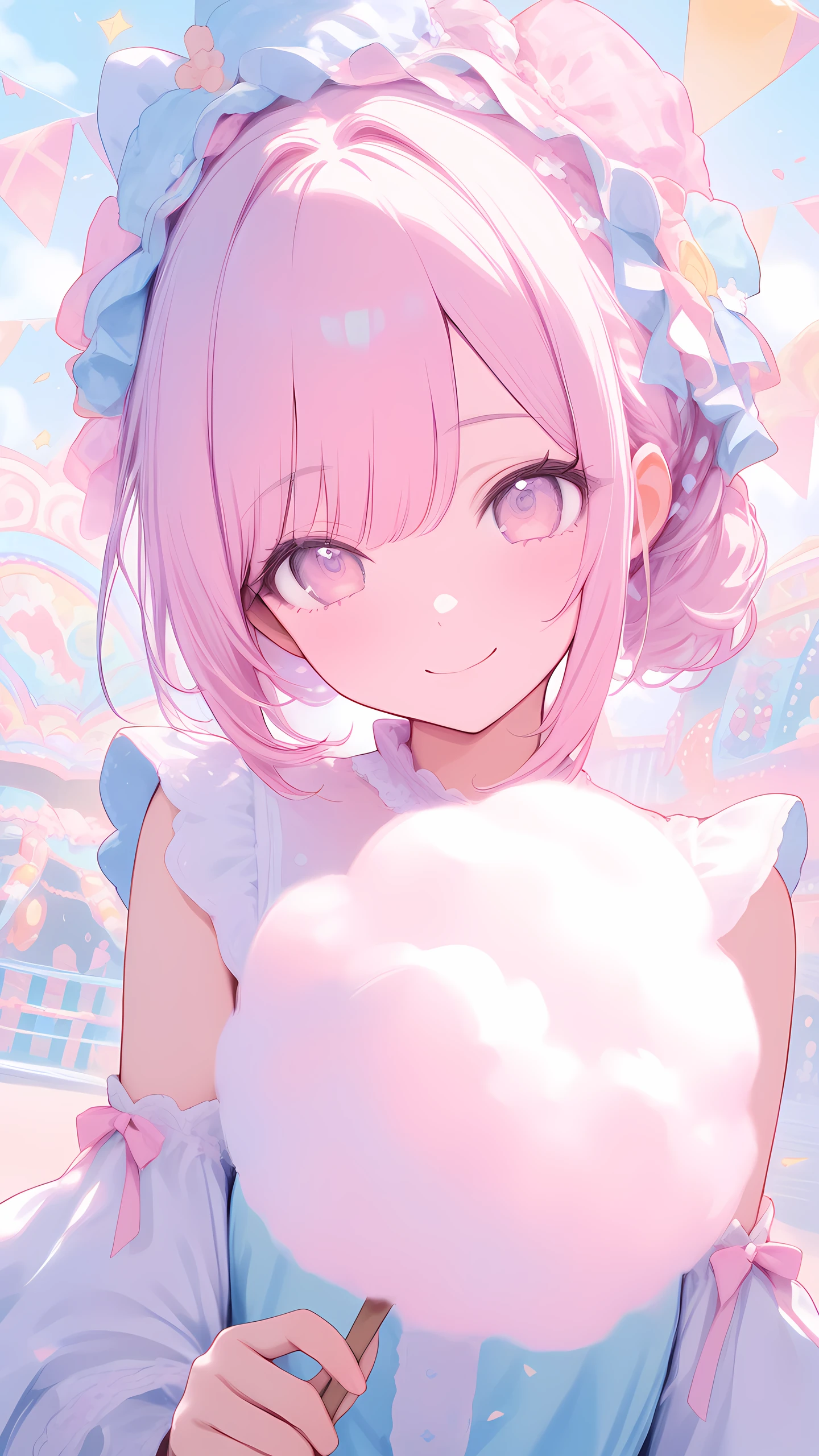 Anime Wallpaper Cotton Candy Girl 1440×2560 anime wallpaper