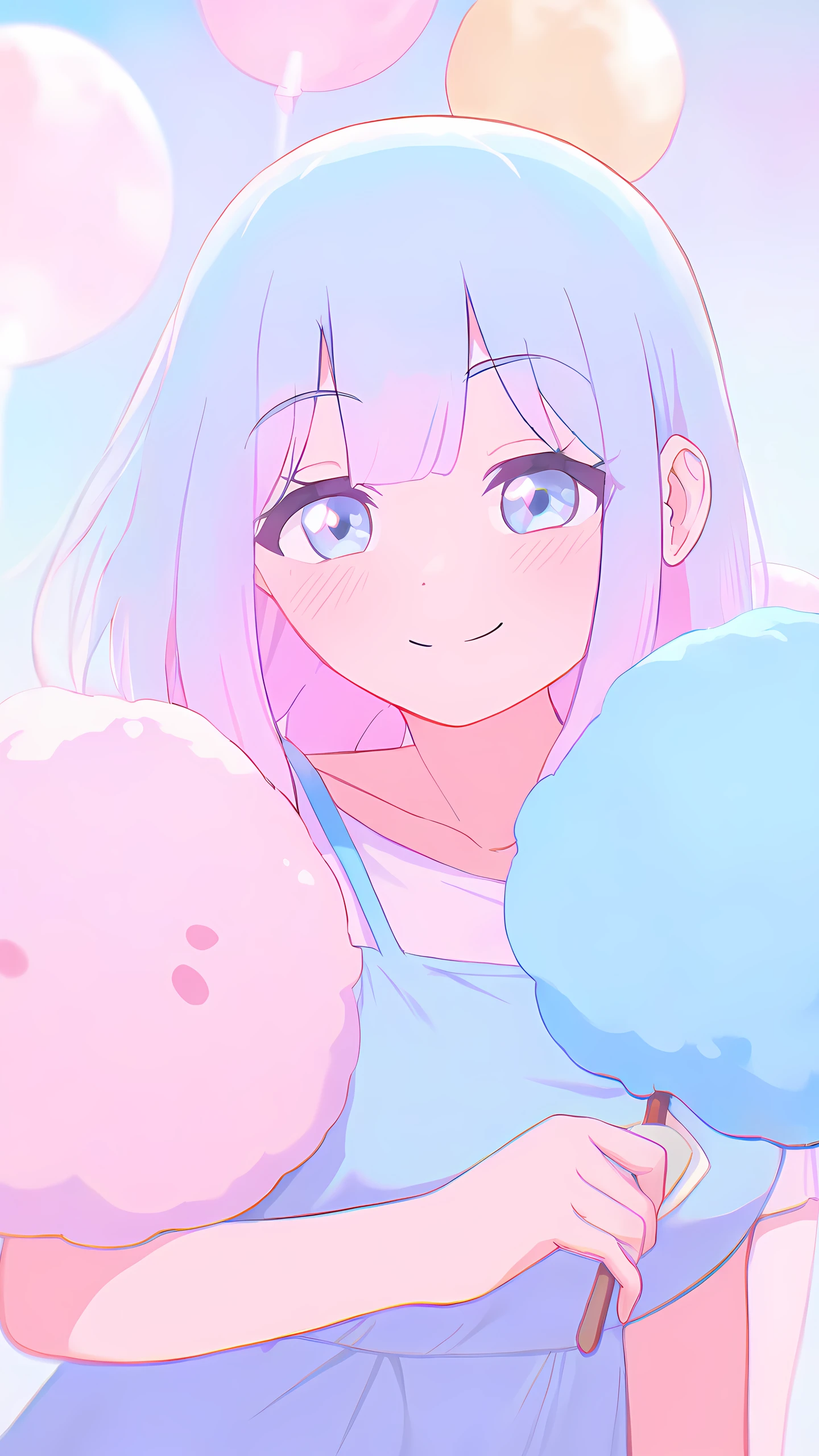 Anime Wallpaper Cotton Candy Girl 1440×2560 anime wallpaper