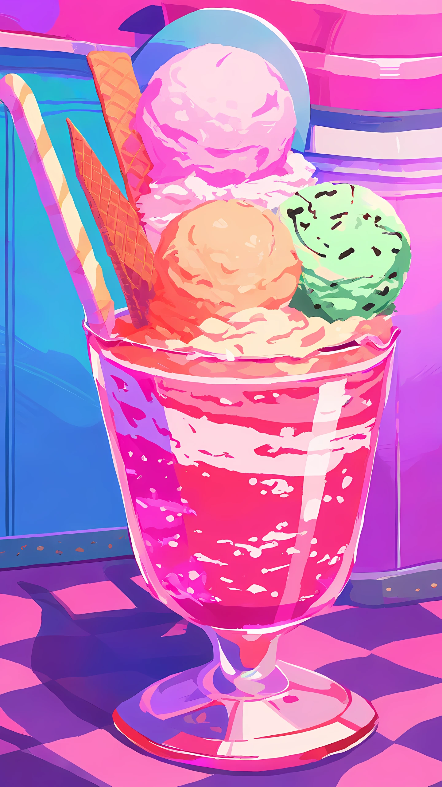 Anime Wallpaper Ice Cream Parlor 1440×2560 anime wallpaper