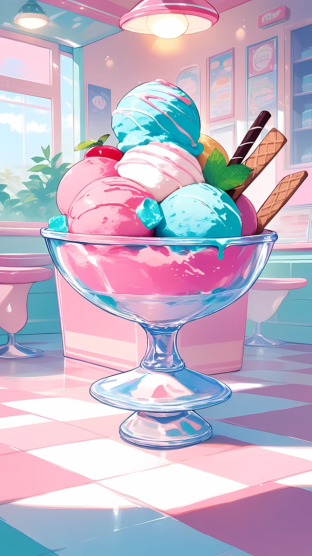 anime wallpaper ice cream parlor — 1440×2560