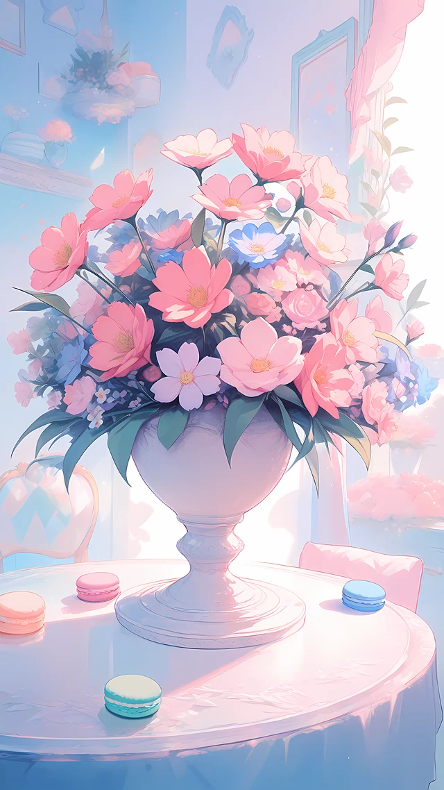 anime wallpaper macaron tower — 1440×2560