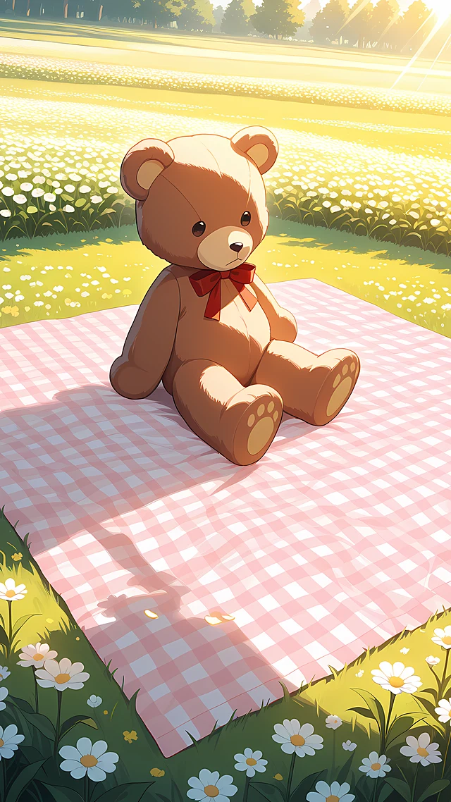 anime wallpaper teddy bear picnic — 1440×2560