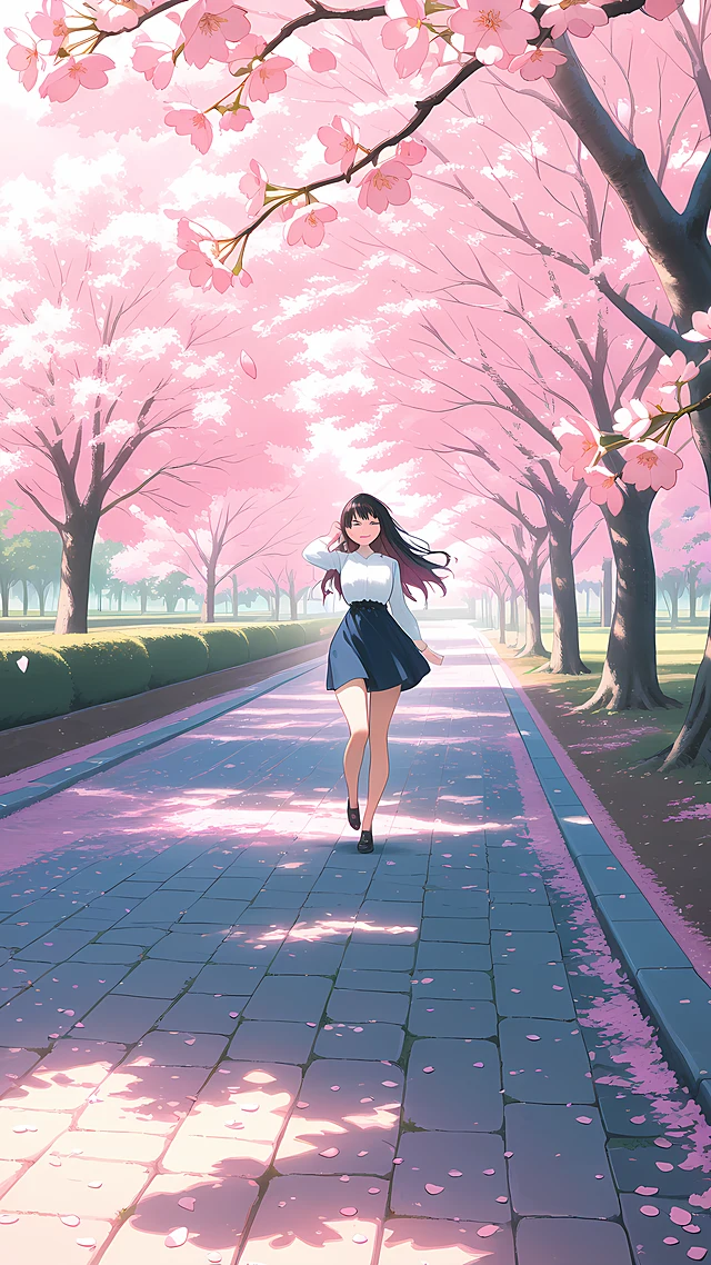 cute anime wallpaper cherry blossom — 1440×2560