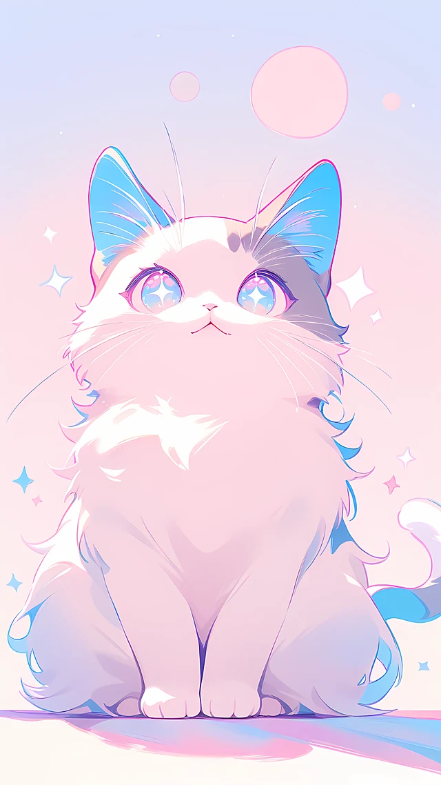 kawaii cat wallpaper pastel — 1440×2560