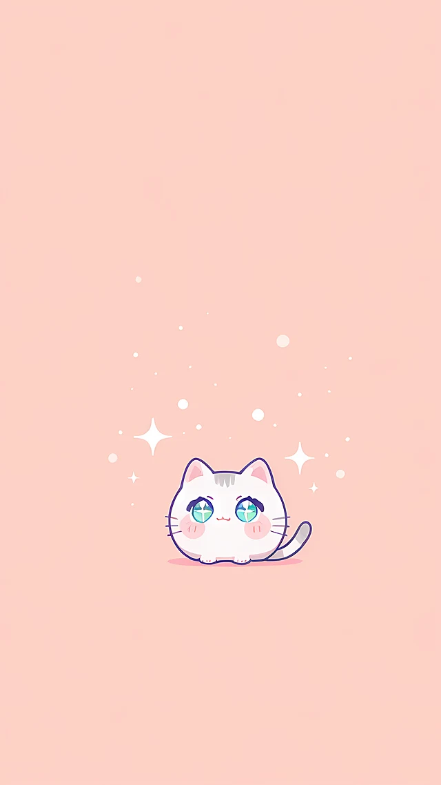 kawaii cat wallpaper pastel — 1440×2560