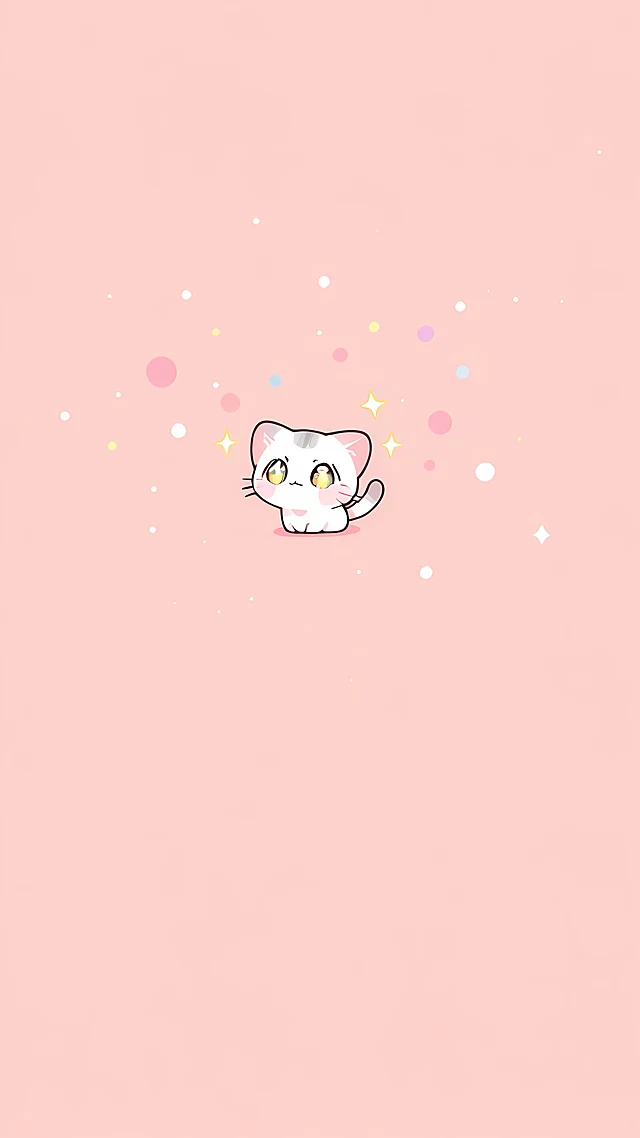 kawaii cat wallpaper pastel — 1440×2560