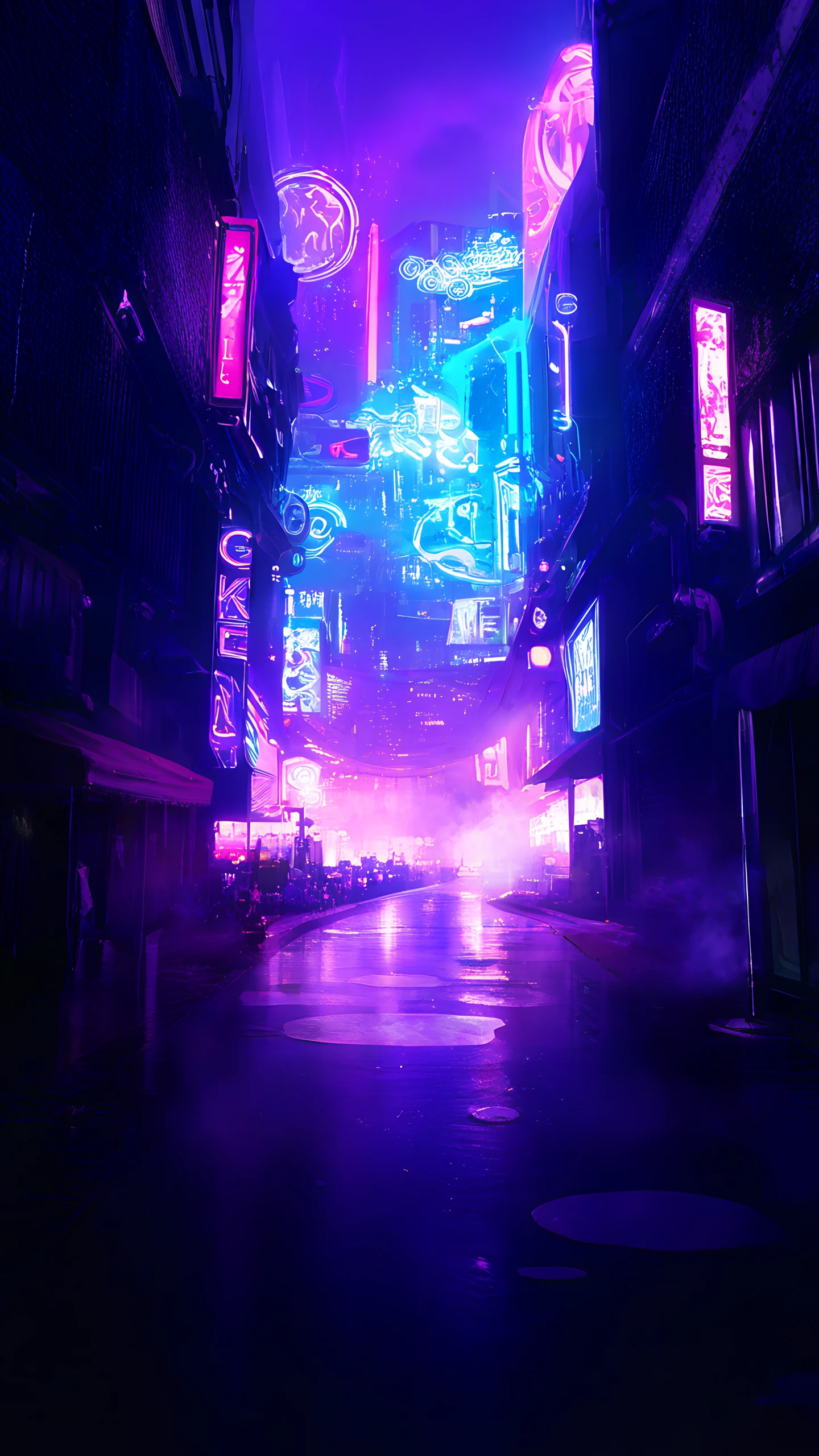Anime Wallpaper Cyberpunk Market 1440×2560 anime wallpaper