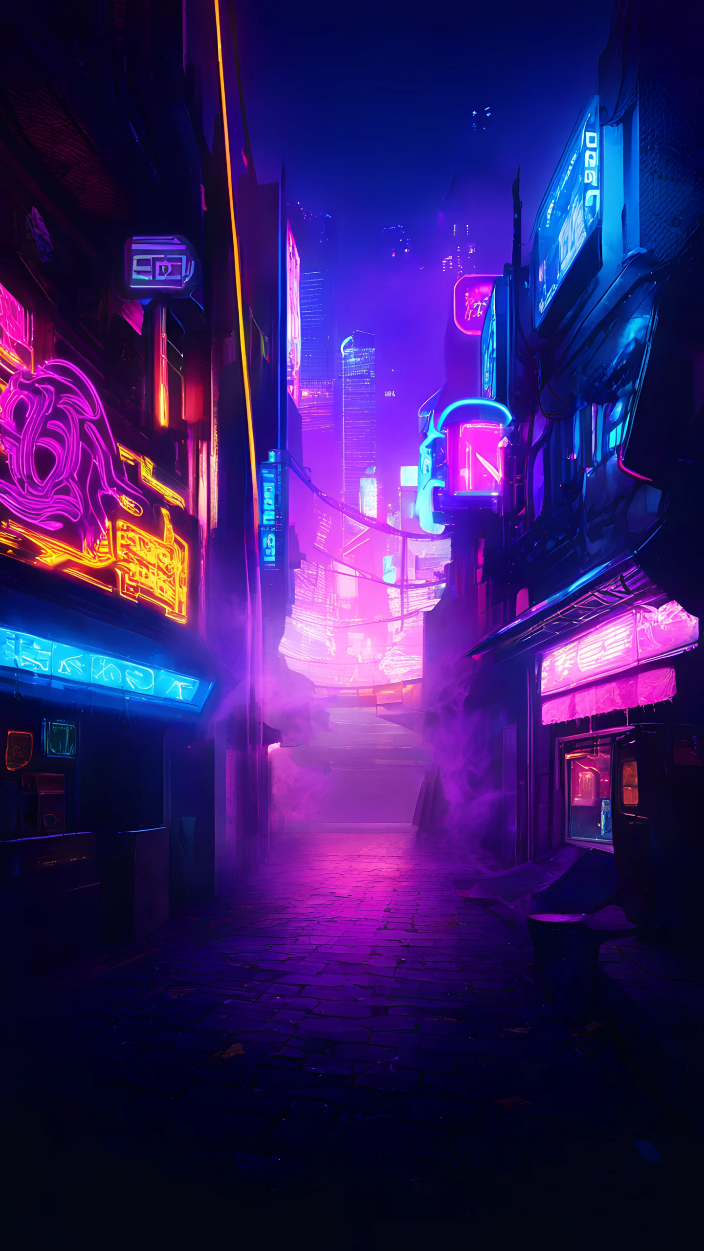 Anime Wallpaper Cyberpunk Market 1440×2560 anime wallpaper