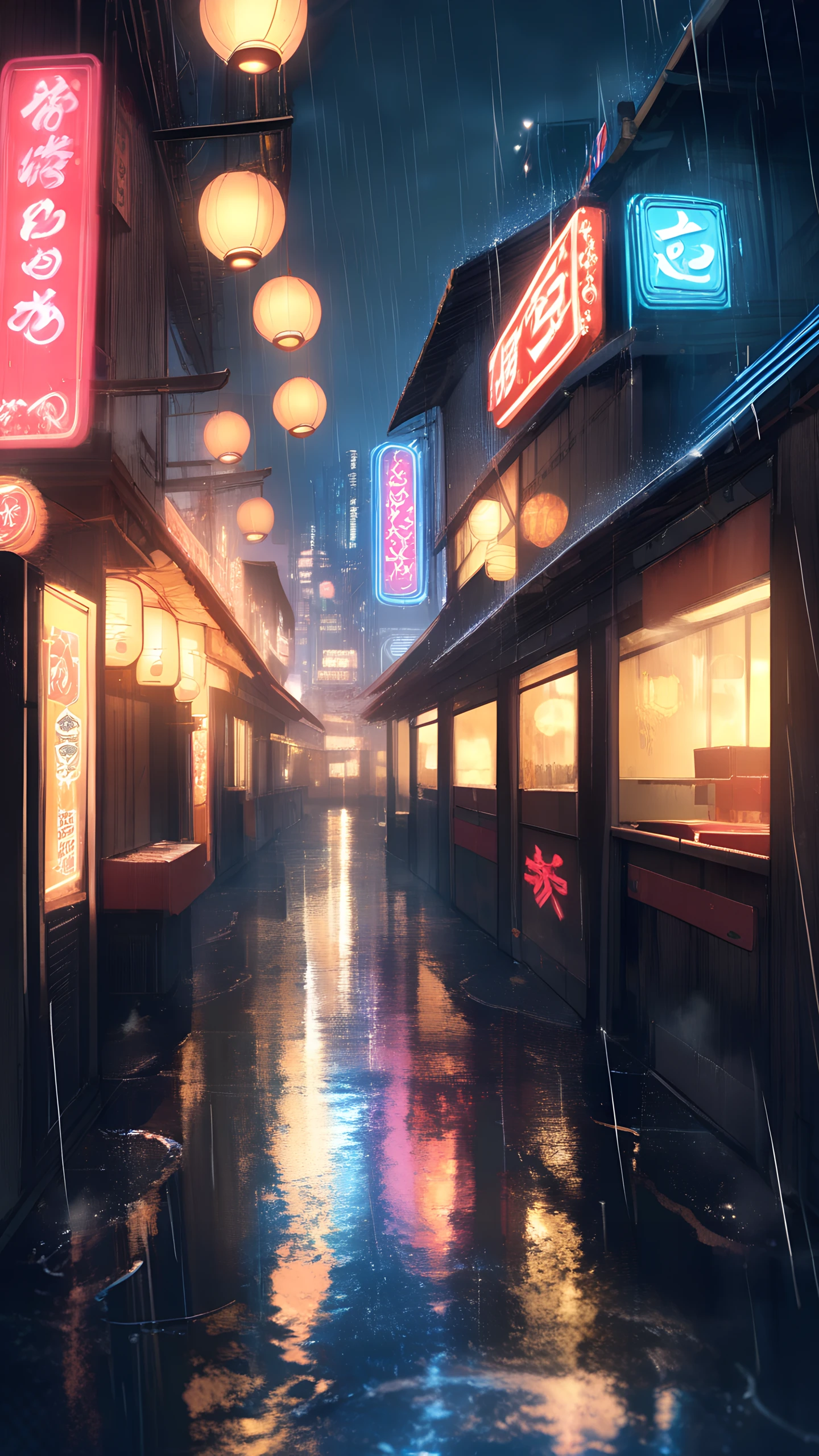 Anime Wallpaper Cyberpunk Ramen Stall 1440×2560 anime wallpaper