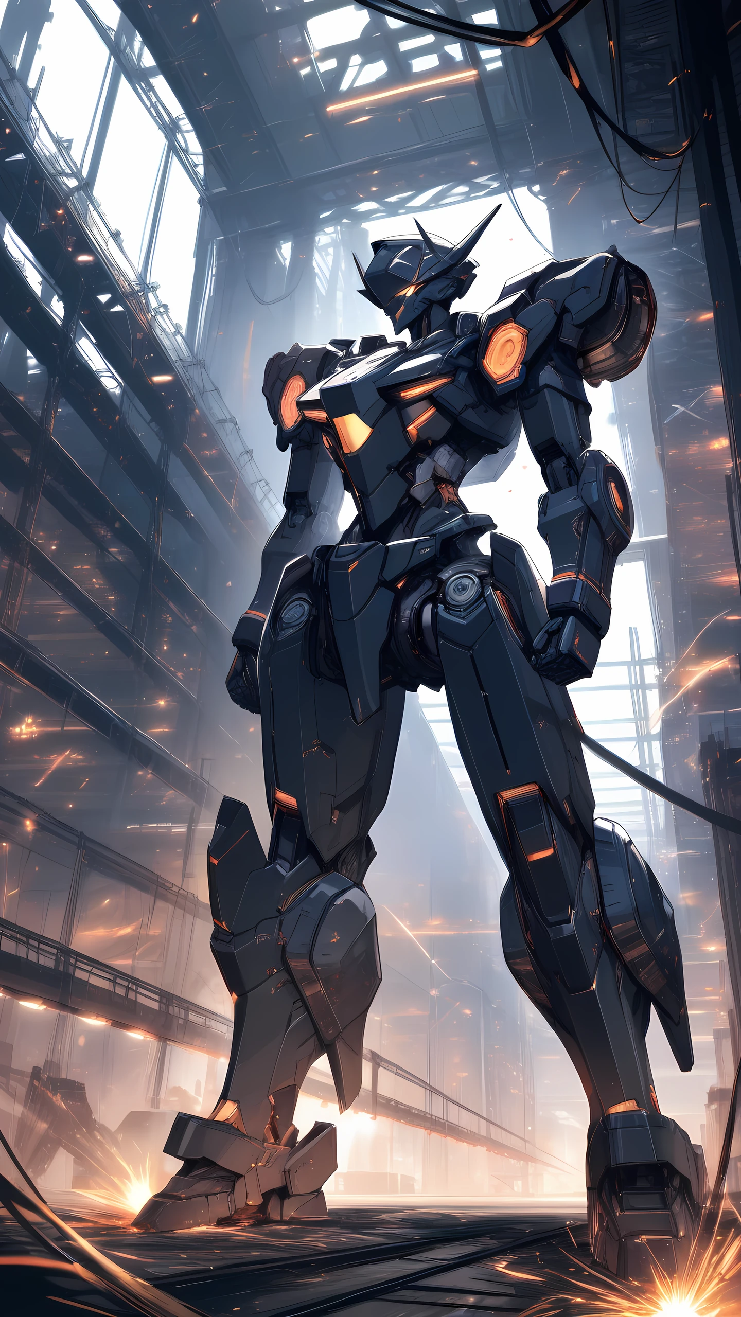 Anime Wallpaper Mech Hangar 1440×2560 anime wallpaper