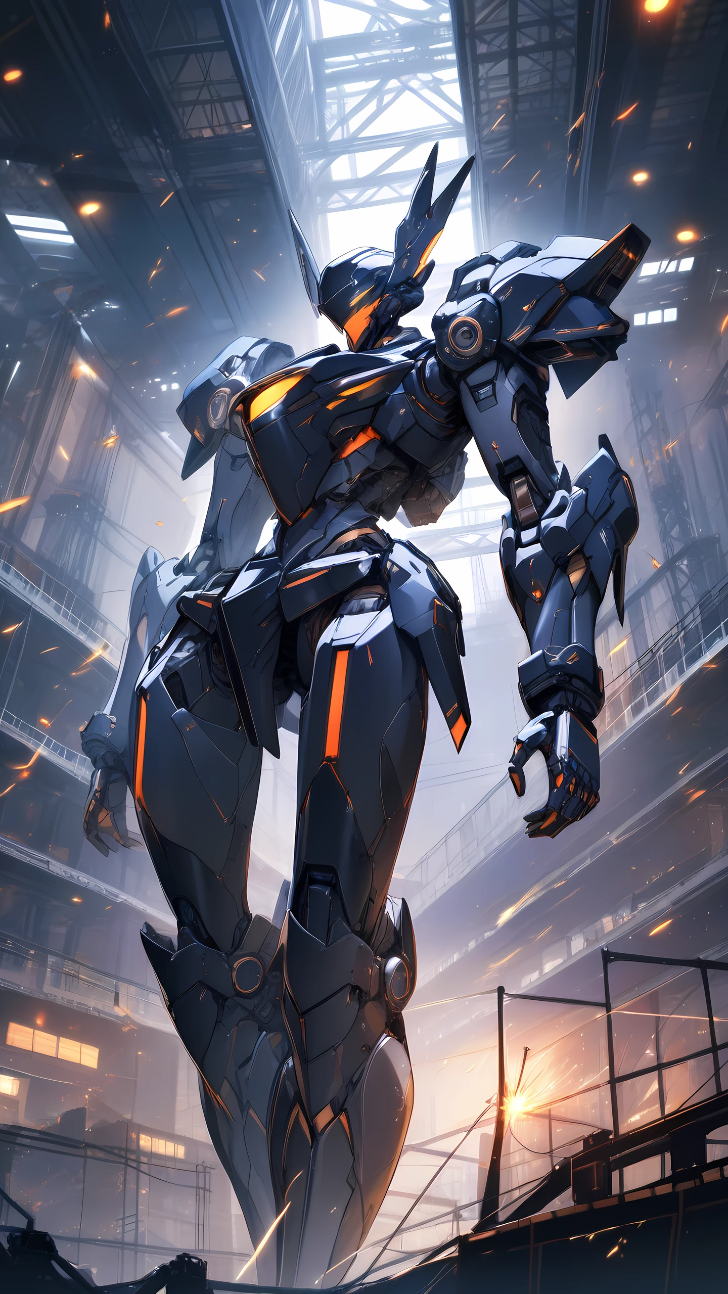 Anime Wallpaper Mech Hangar 1440×2560 anime wallpaper