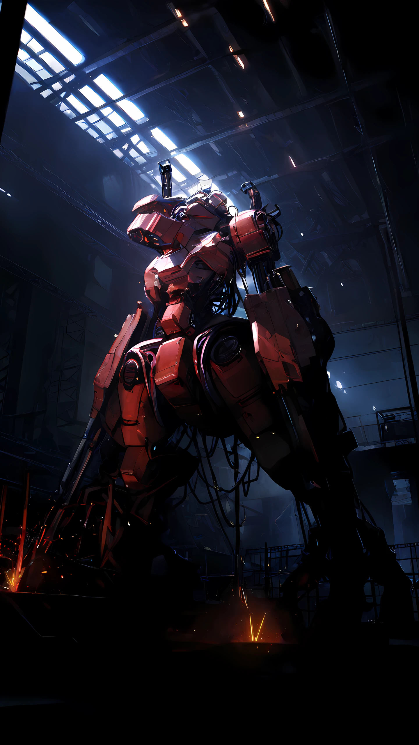 Anime Wallpaper Mech Hangar 1440×2560 anime wallpaper