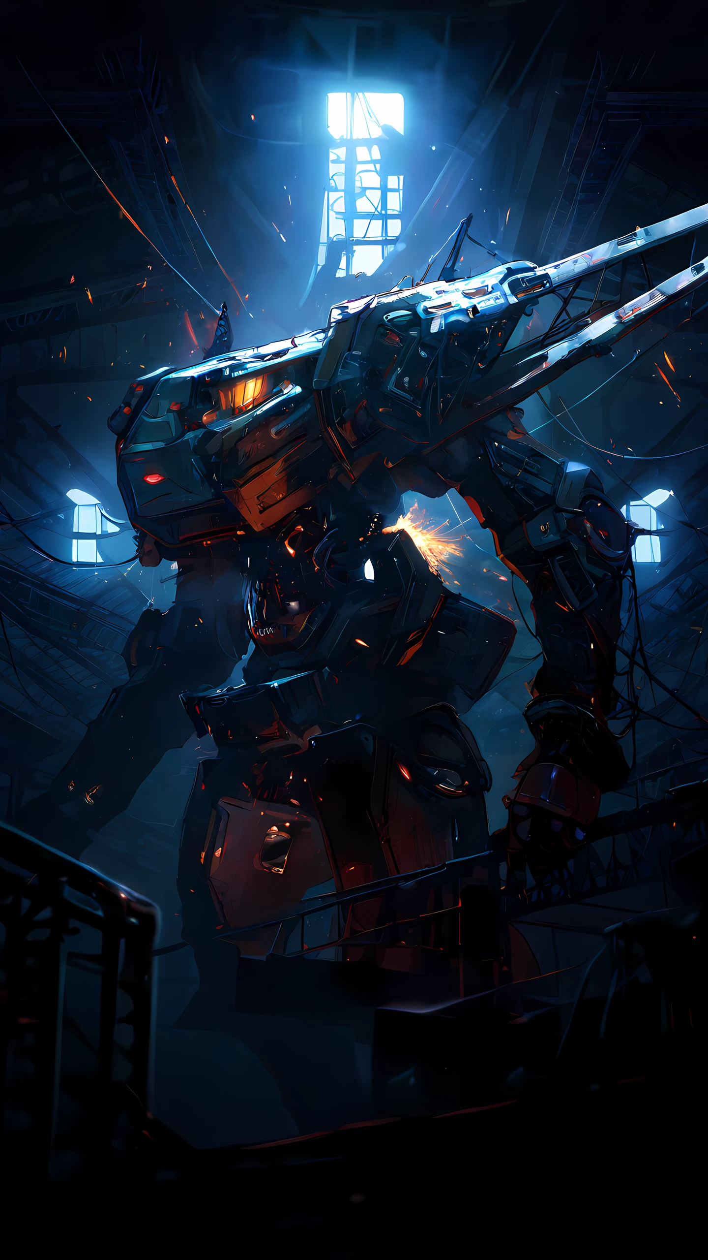 Anime Wallpaper Mech Hangar 1440×2560 anime wallpaper