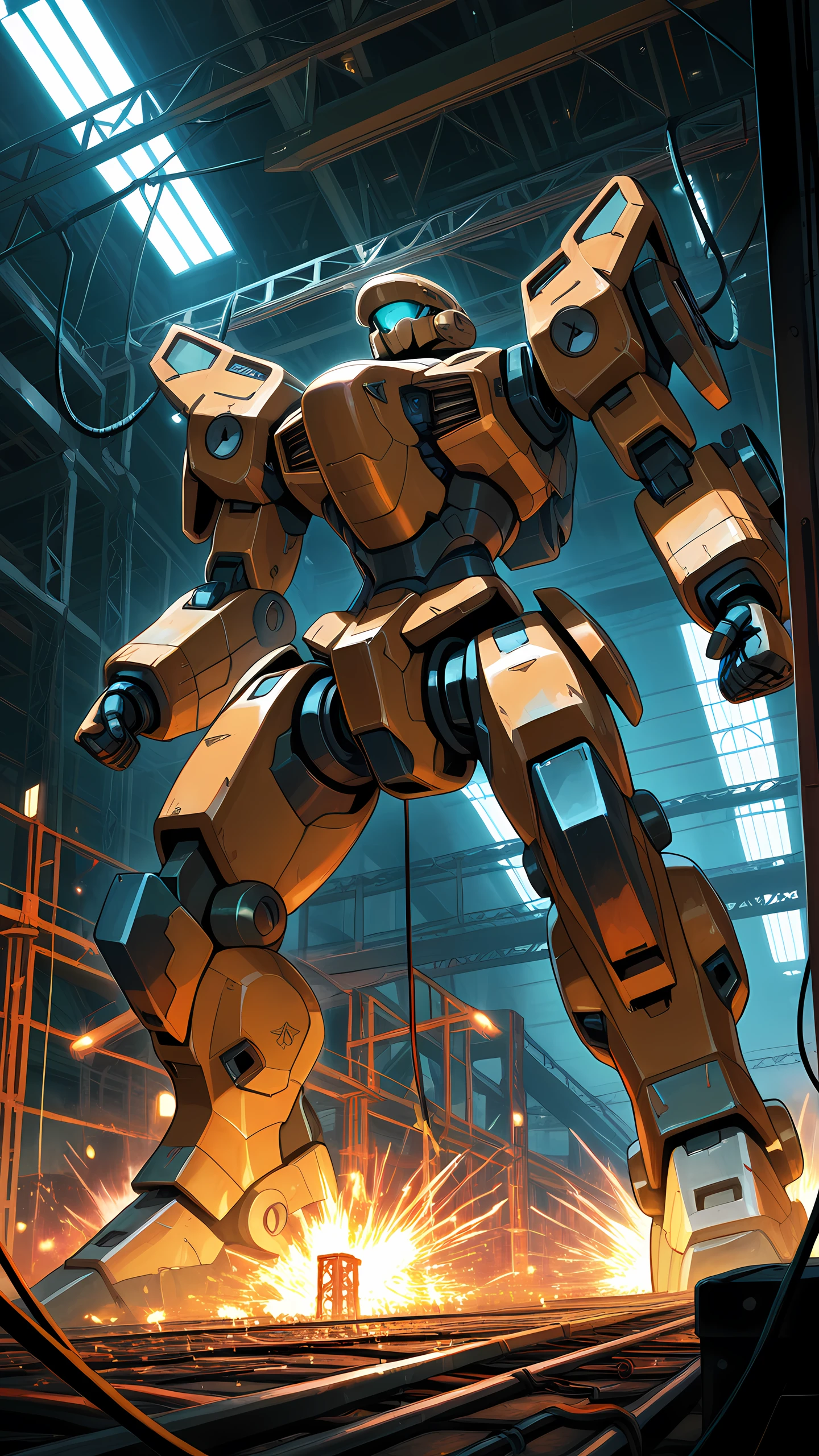 Anime Wallpaper Mech Hangar 1440×2560 anime wallpaper