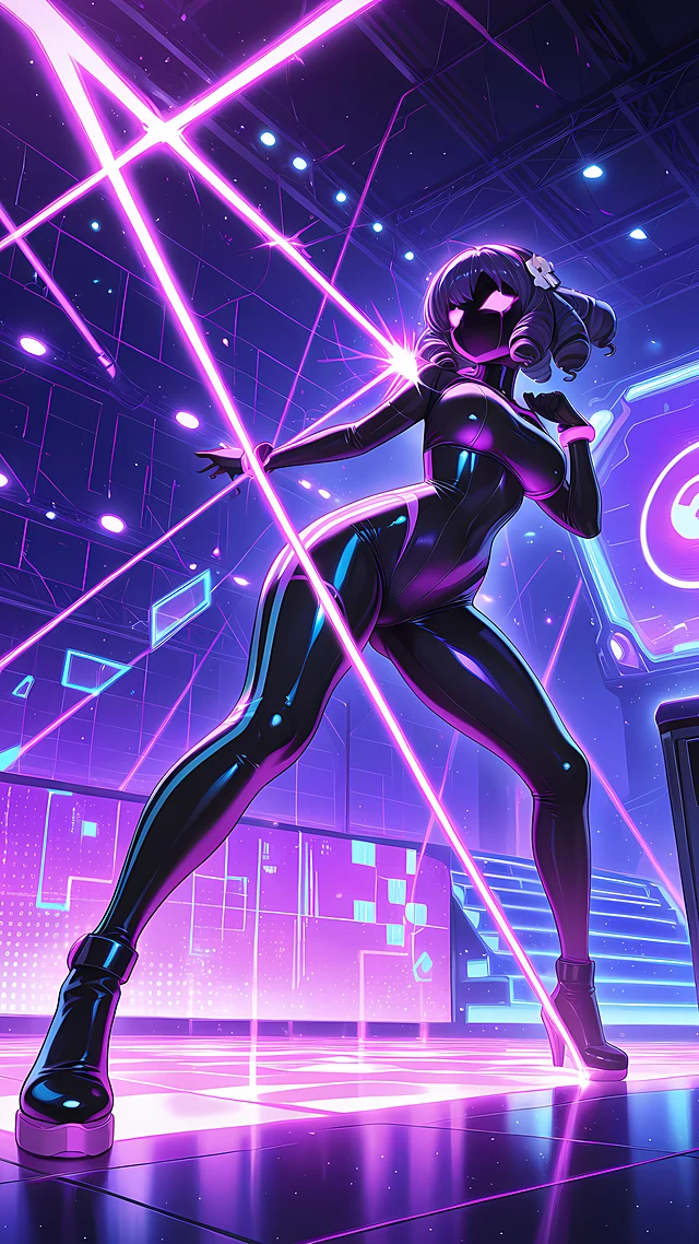 anime wallpaper hologram dancefloor — 1440×2560