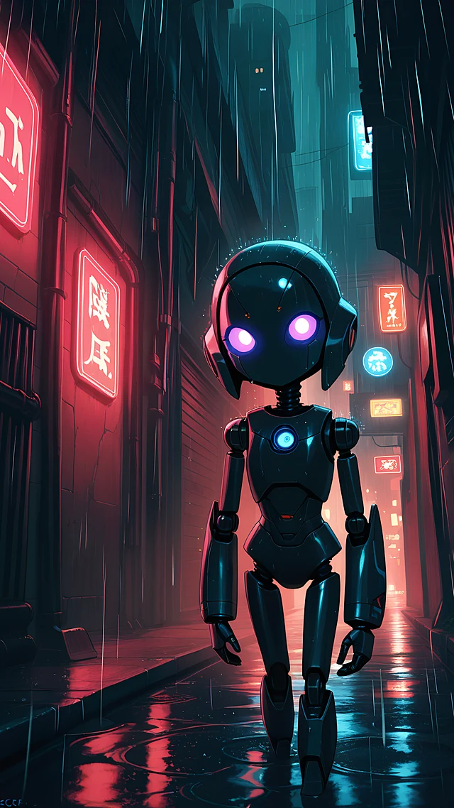 anime wallpaper robot companion — 1440×2560