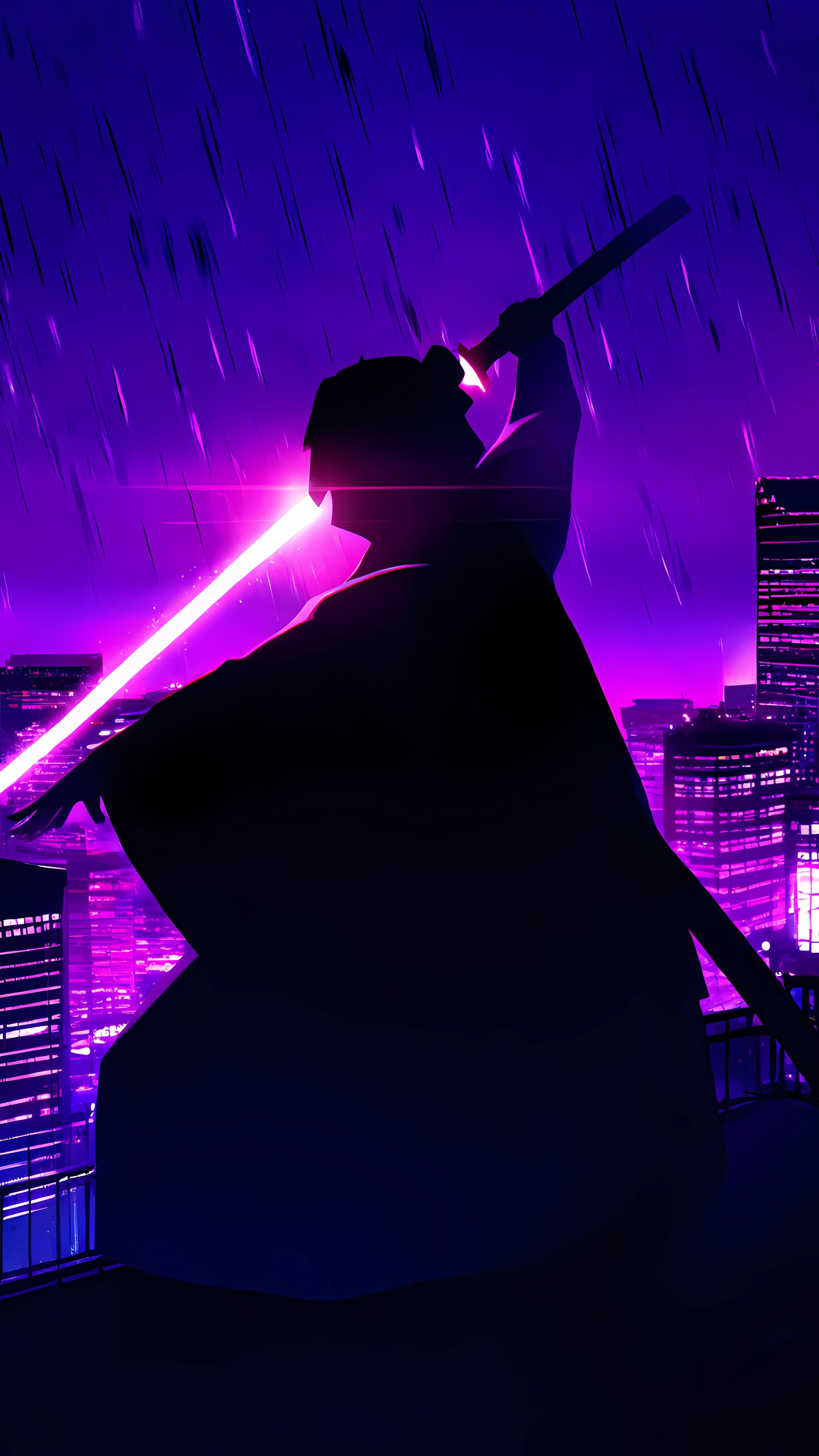 Anime Samurai Wallpaper Neon 1440×2560 anime wallpaper