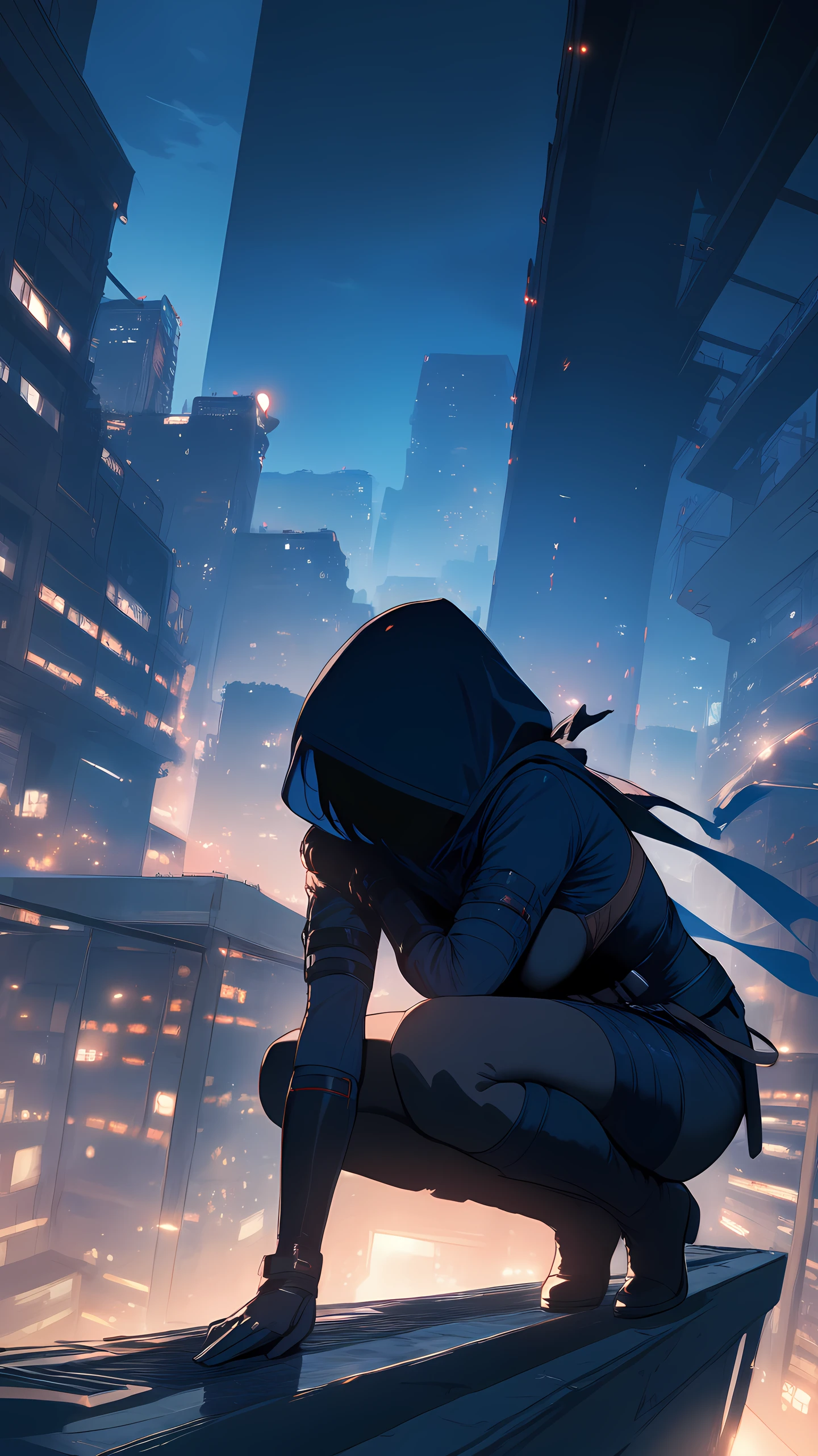 Anime Wallpaper Assassin Rooftop 1440×2560 anime wallpaper