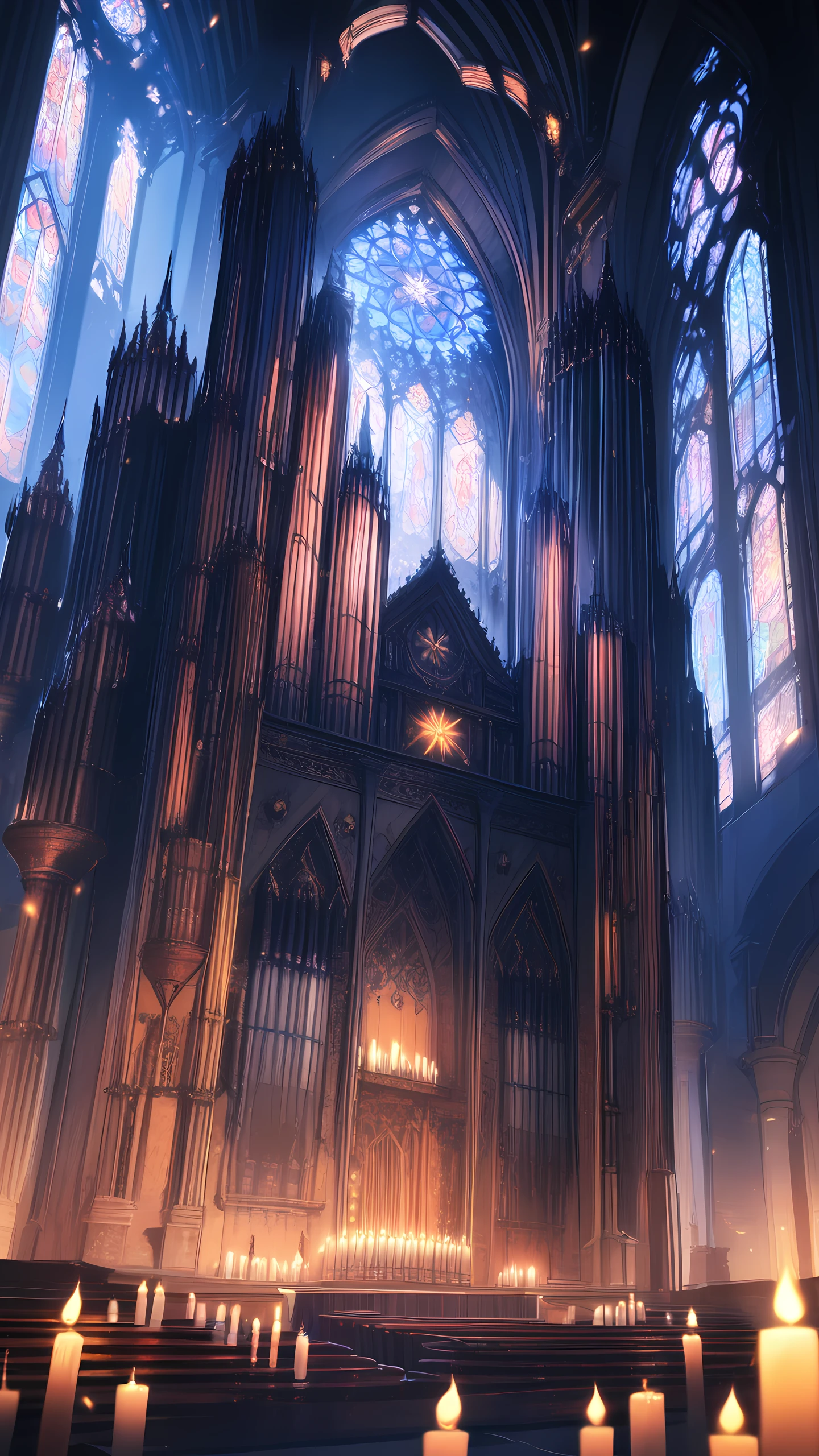 Anime Wallpaper Dark Cathedral Organ 1440×2560 anime wallpaper