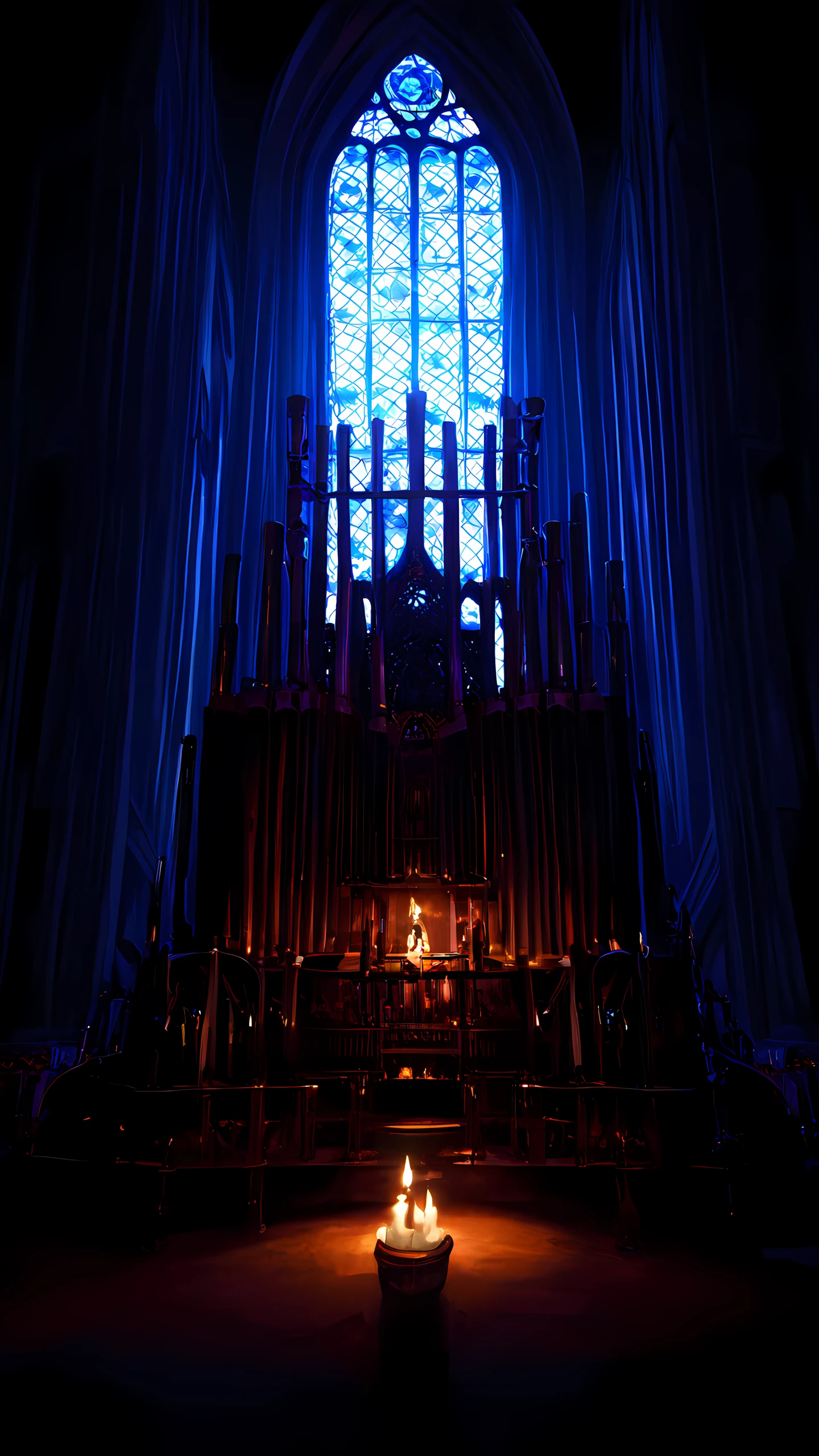Anime Wallpaper Dark Cathedral Organ 1440×2560 anime wallpaper
