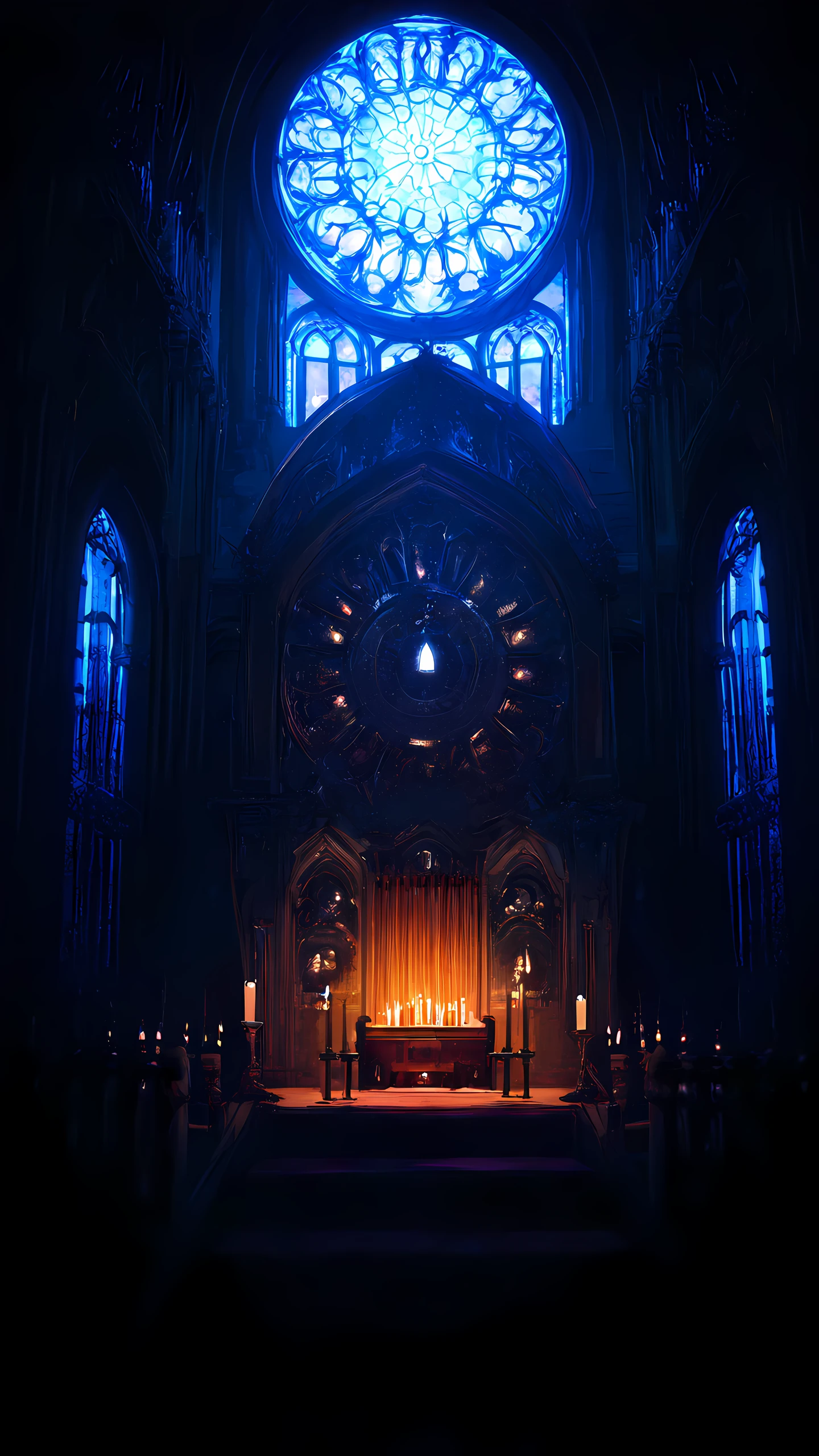 Anime Wallpaper Dark Cathedral Organ 1440×2560 anime wallpaper