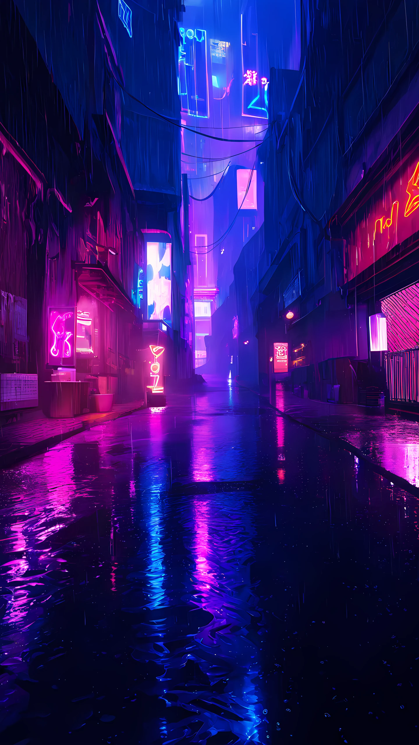 Cyberpunk Anime Wallpaper Neon City 1440×2560 anime wallpaper