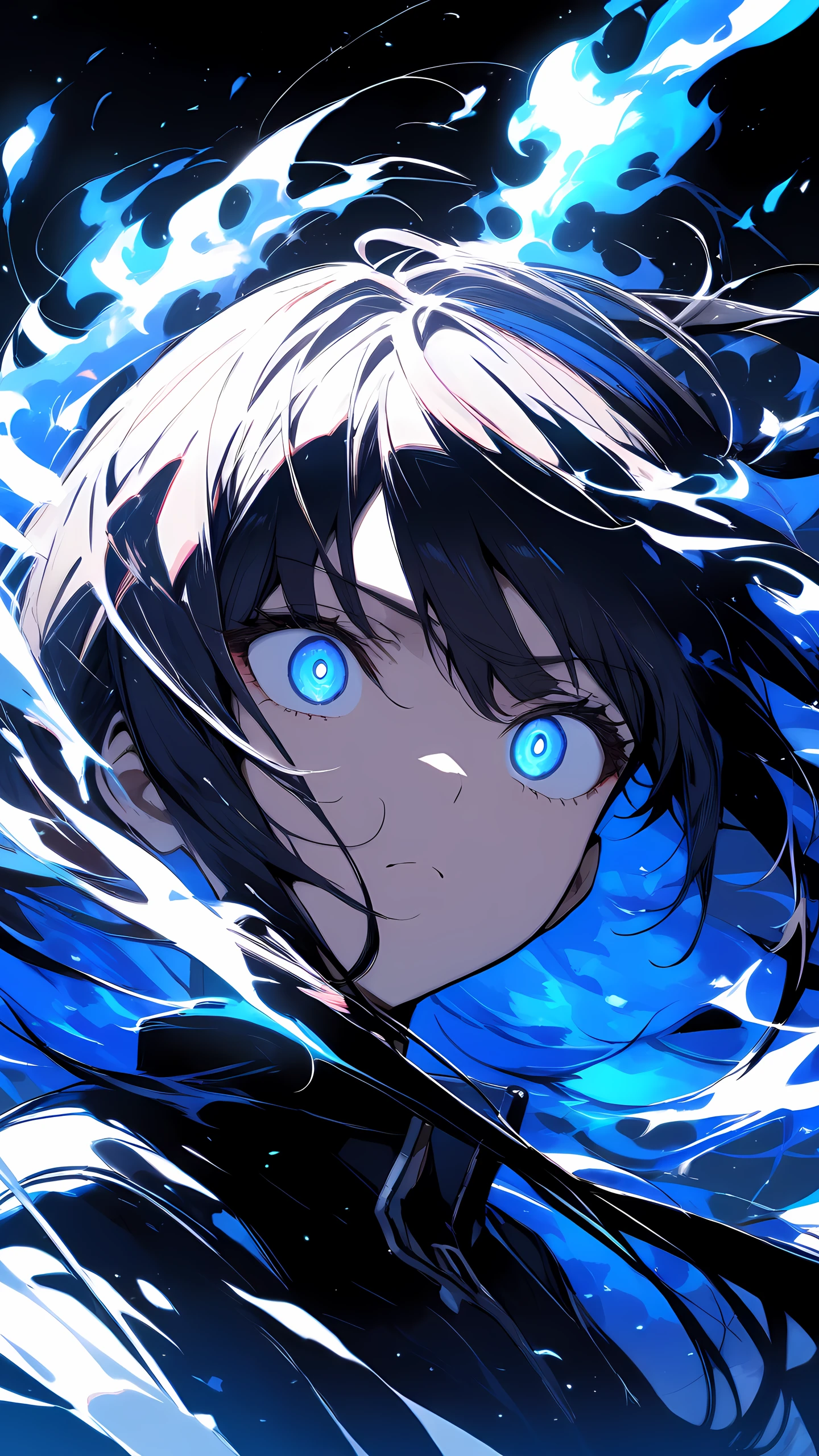 Dark Anime Wallpaper Blue Flame 1440×2560 anime wallpaper