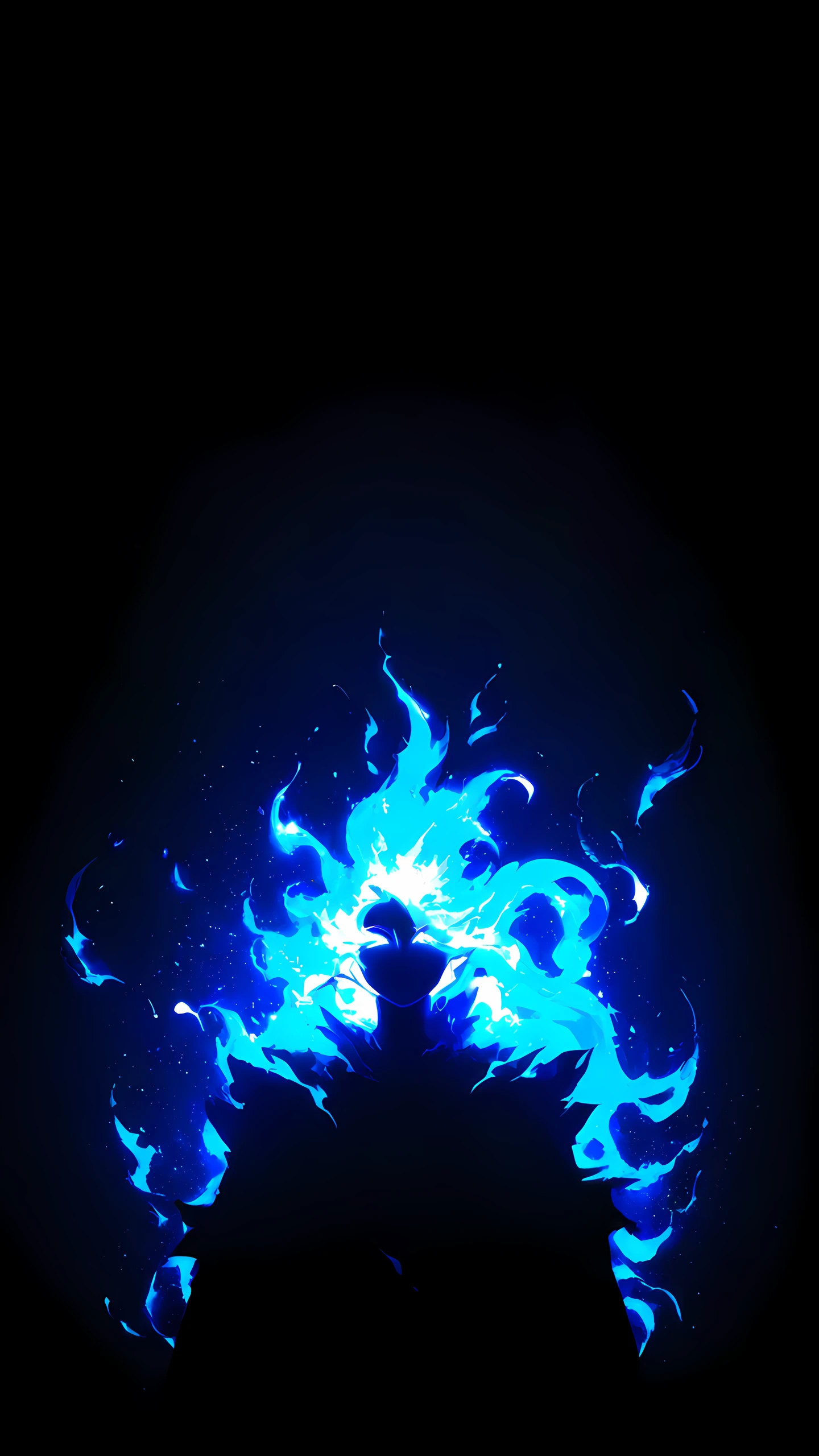 Dark Anime Wallpaper Blue Flame 1440×2560 anime wallpaper