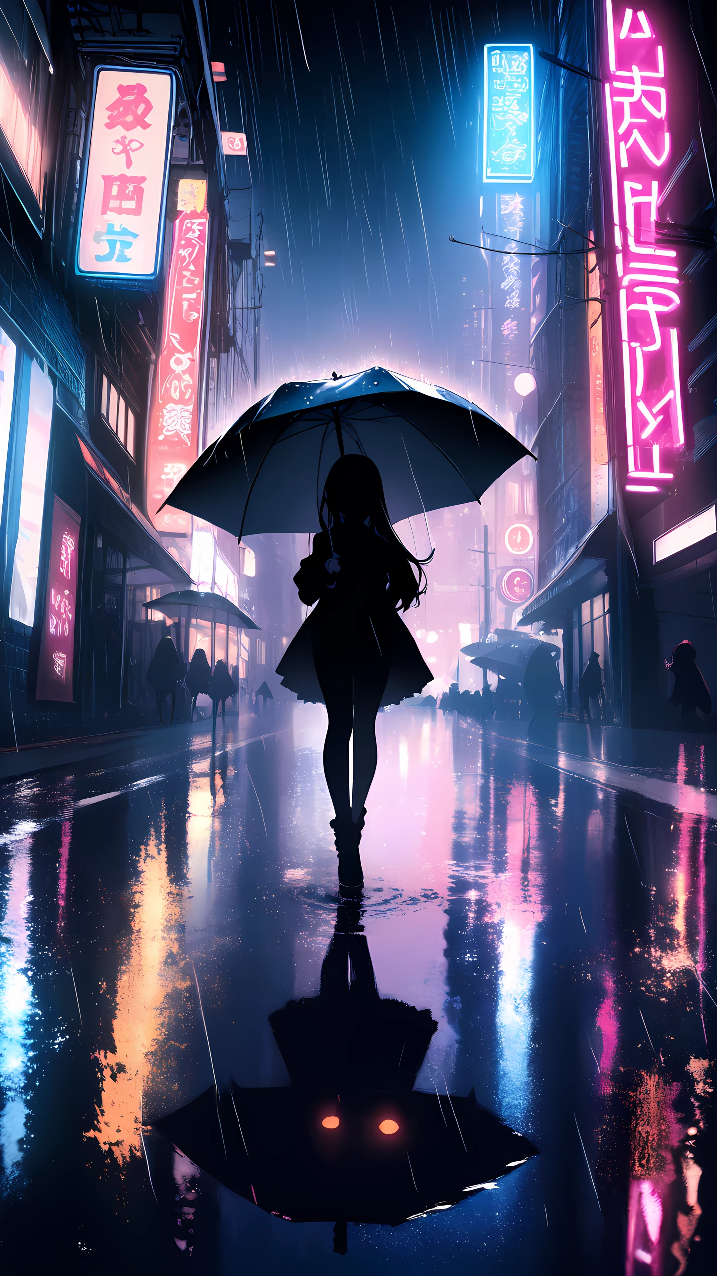 Dark Anime Wallpaper Rainy Night 1440×2560 anime wallpaper