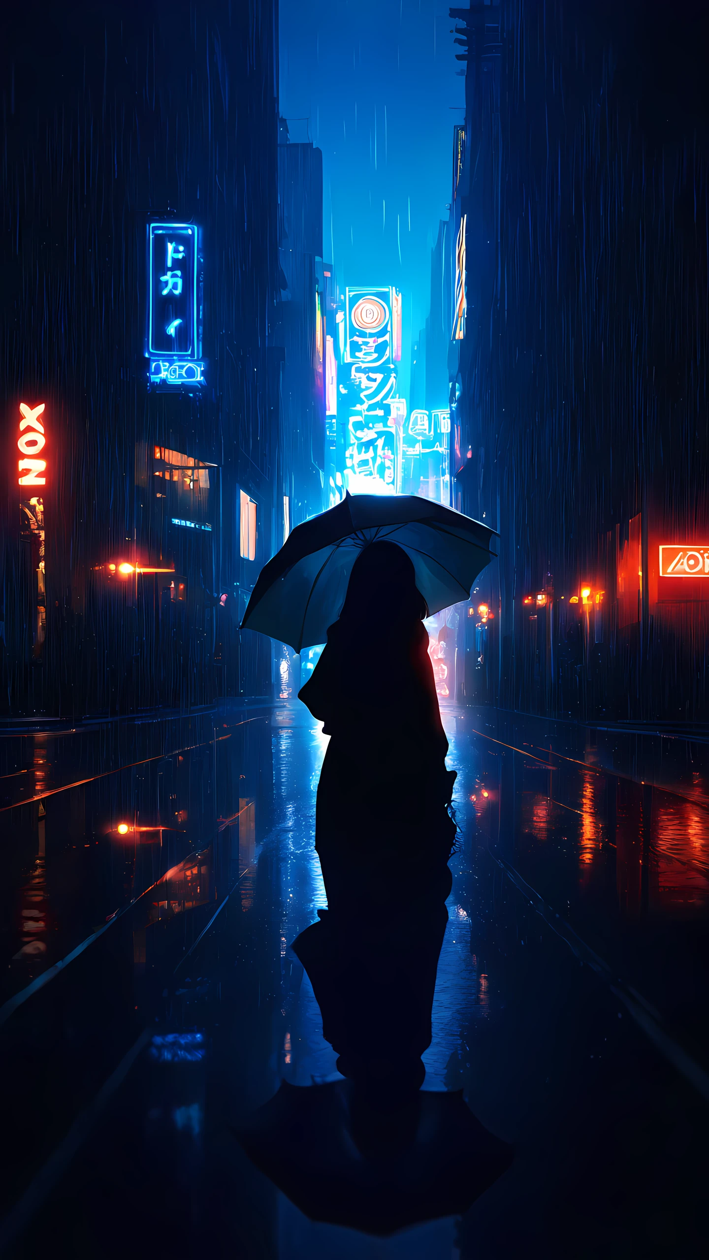 Dark Anime Wallpaper Rainy Night 1440×2560 anime wallpaper