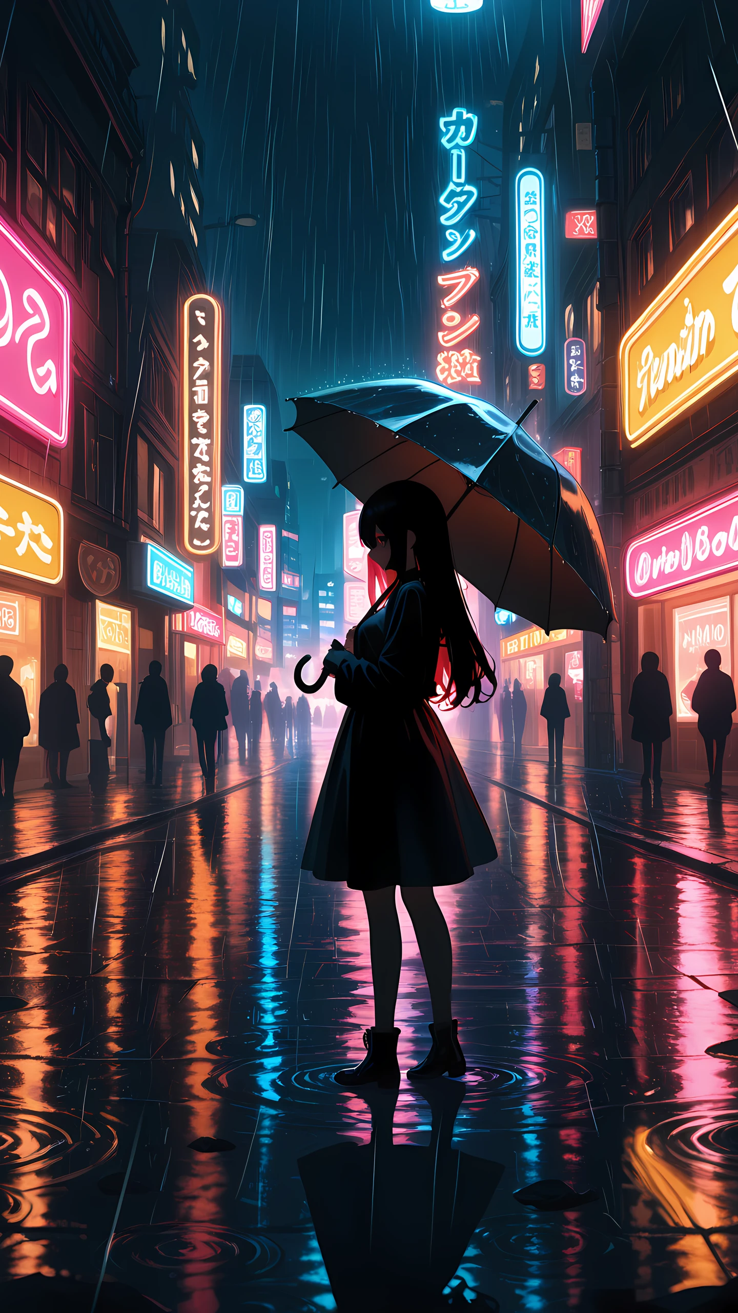 Dark Anime Wallpaper Rainy Night 1440×2560 anime wallpaper