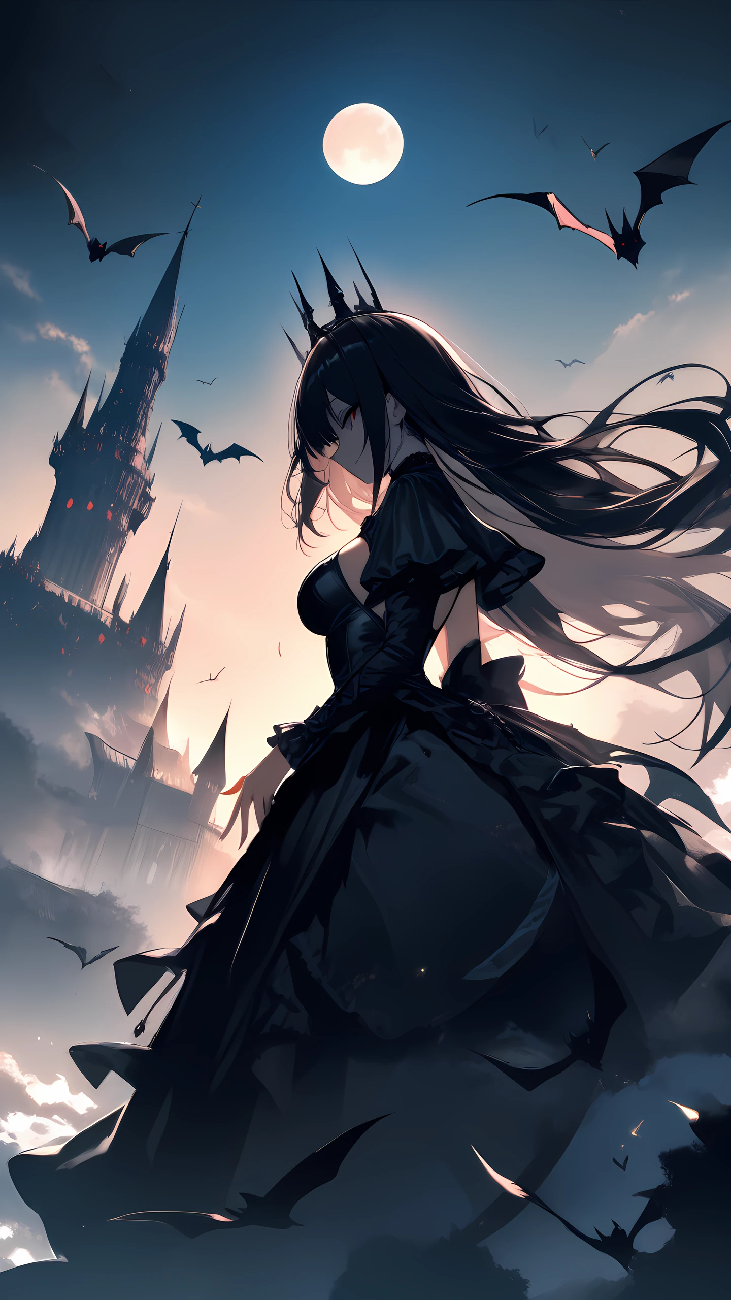 Gothic Anime Wallpaper Moon Castle 1440×2560 anime wallpaper