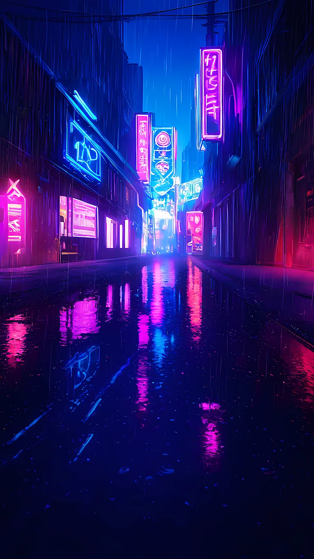 cyberpunk anime wallpaper neon city — 1440×2560