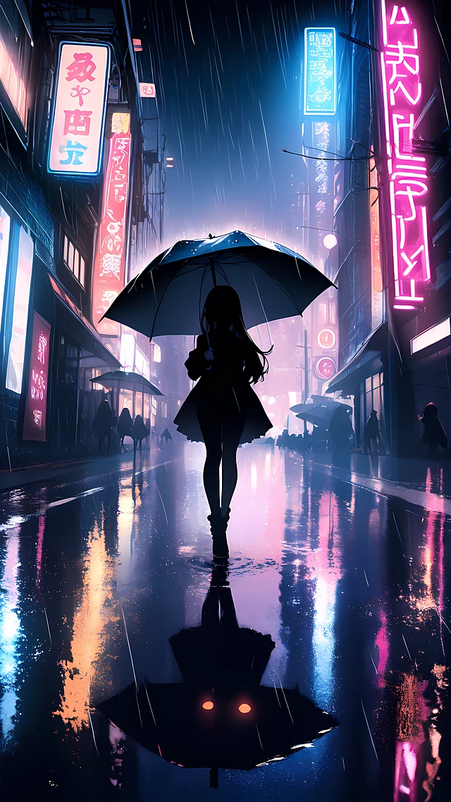 Dark Anime Wallpaper Rainy Night
